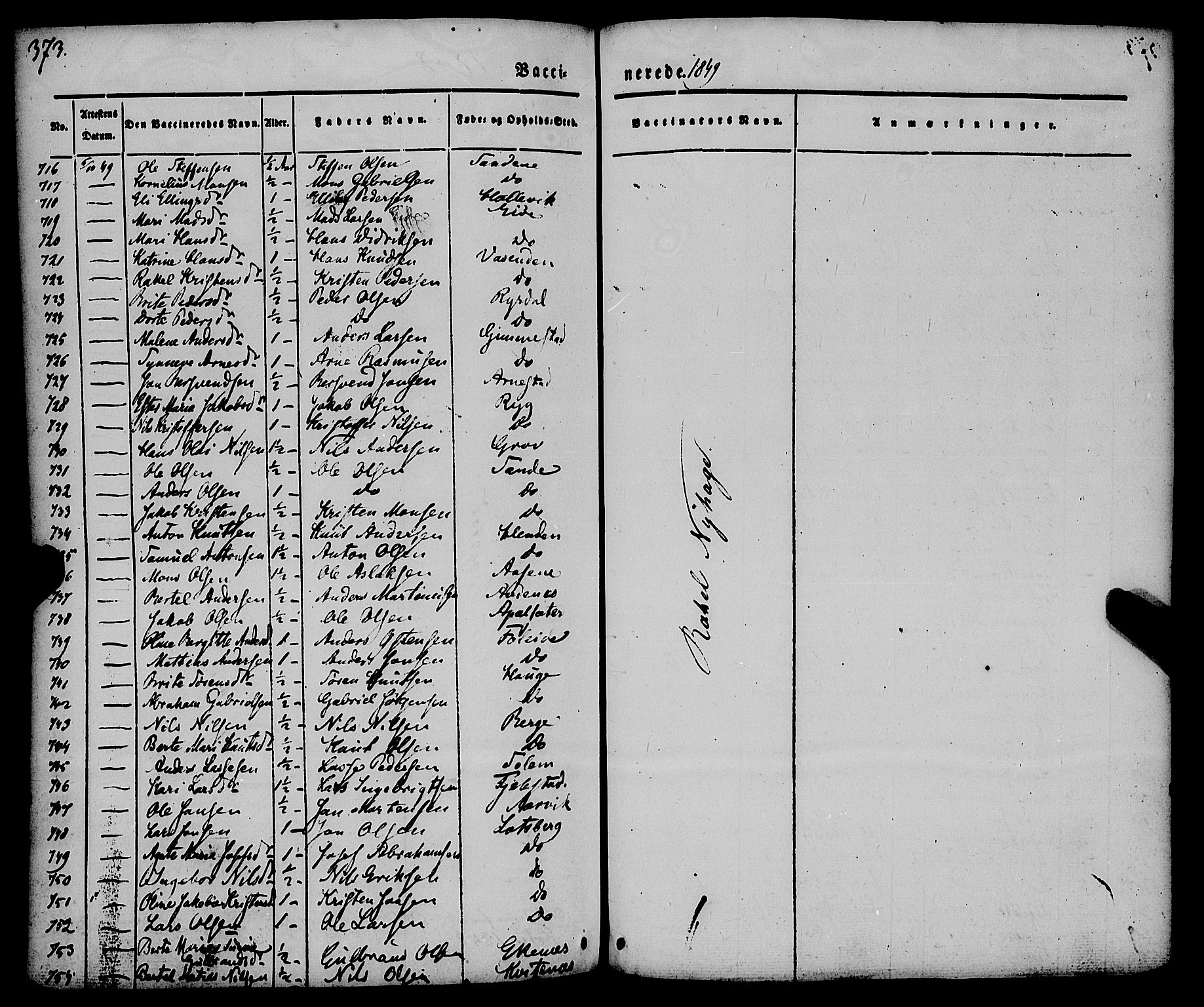 Gloppen sokneprestembete, SAB/A-80101/H/Haa/Haaa/L0008: Parish register (official) no. A 8, 1837-1855, p. 373
