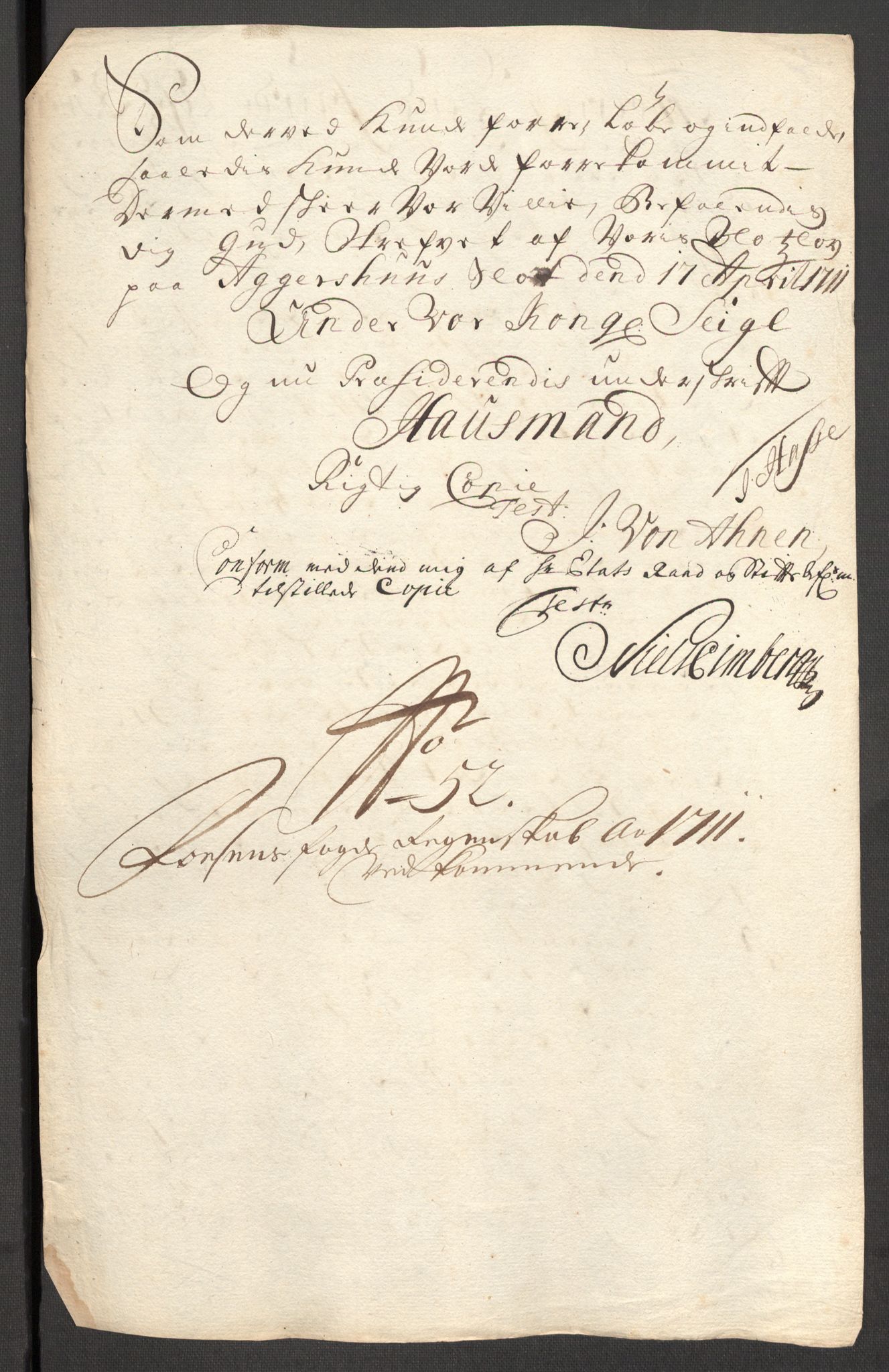 Rentekammeret inntil 1814, Reviderte regnskaper, Fogderegnskap, AV/RA-EA-4092/R57/L3860: Fogderegnskap Fosen, 1711, p. 435