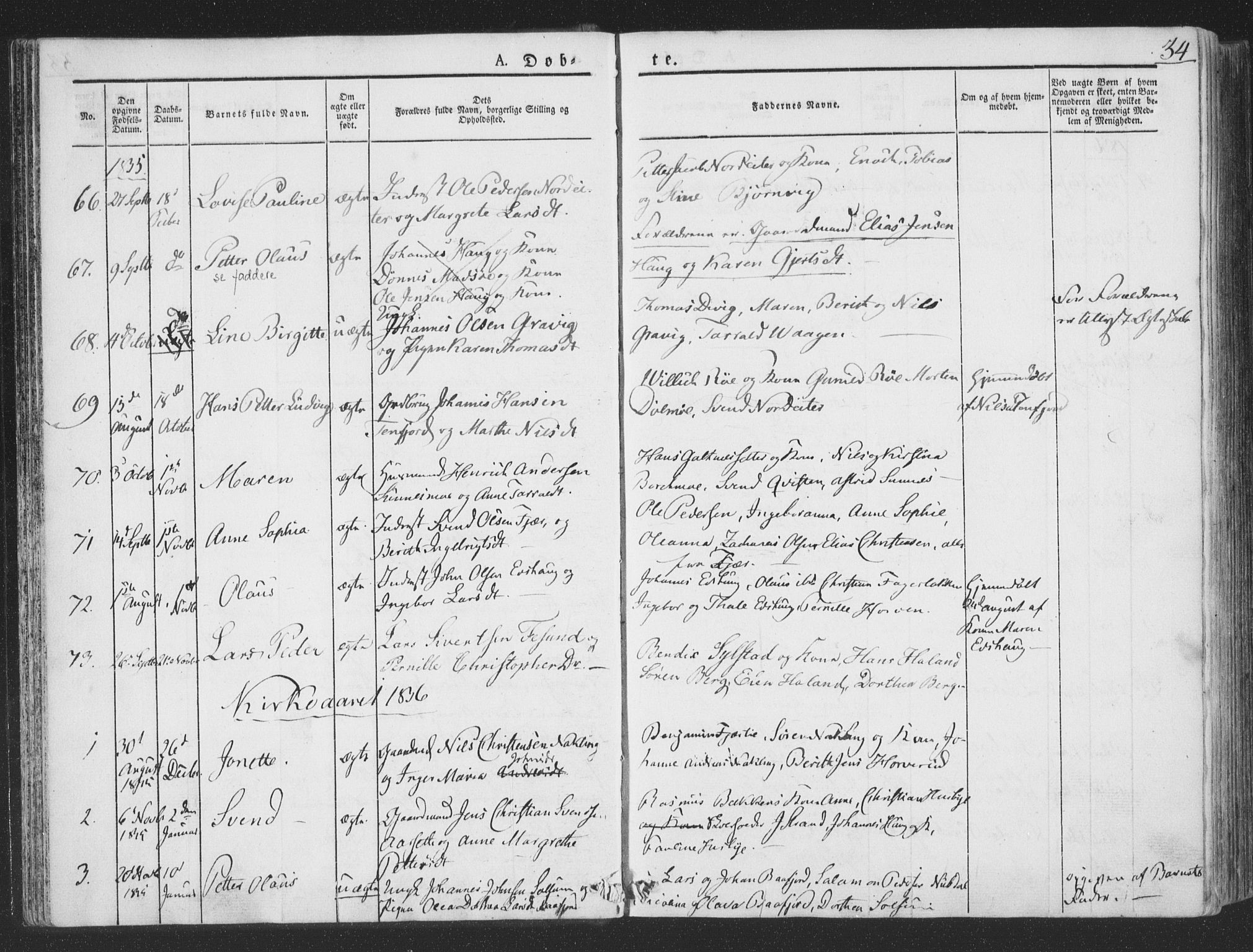Ministerialprotokoller, klokkerbøker og fødselsregistre - Nord-Trøndelag, SAT/A-1458/780/L0639: Parish register (official) no. 780A04, 1830-1844, p. 34