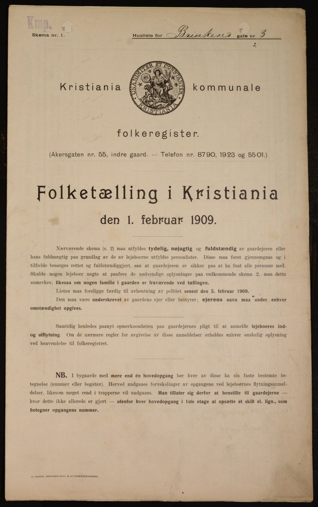 OBA, Municipal Census 1909 for Kristiania, 1909, p. 8190