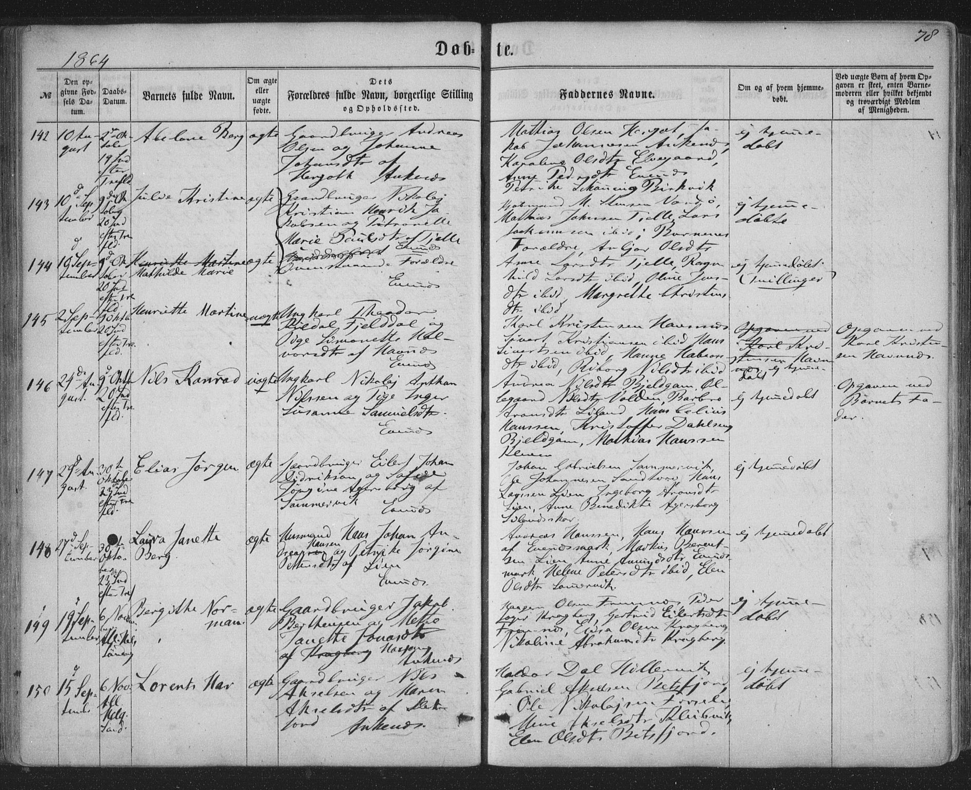 Ministerialprotokoller, klokkerbøker og fødselsregistre - Nordland, SAT/A-1459/863/L0896: Parish register (official) no. 863A08, 1861-1871, p. 78