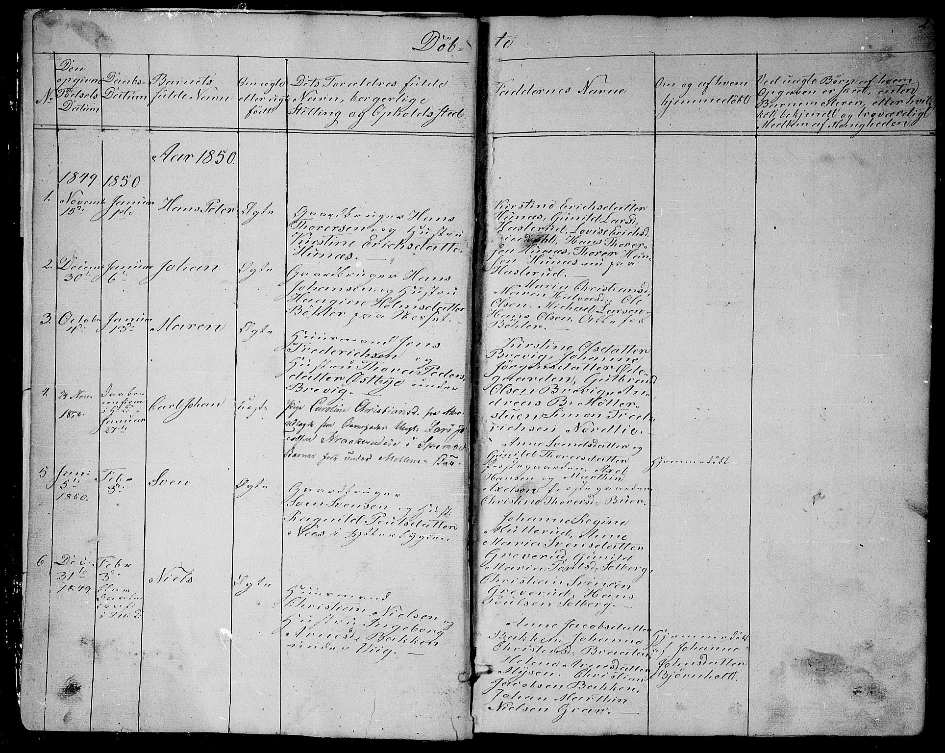 Enebakk prestekontor Kirkebøker, AV/SAO-A-10171c/G/Ga/L0004: Parish register (copy) no. I 4, 1850-1866, p. 2