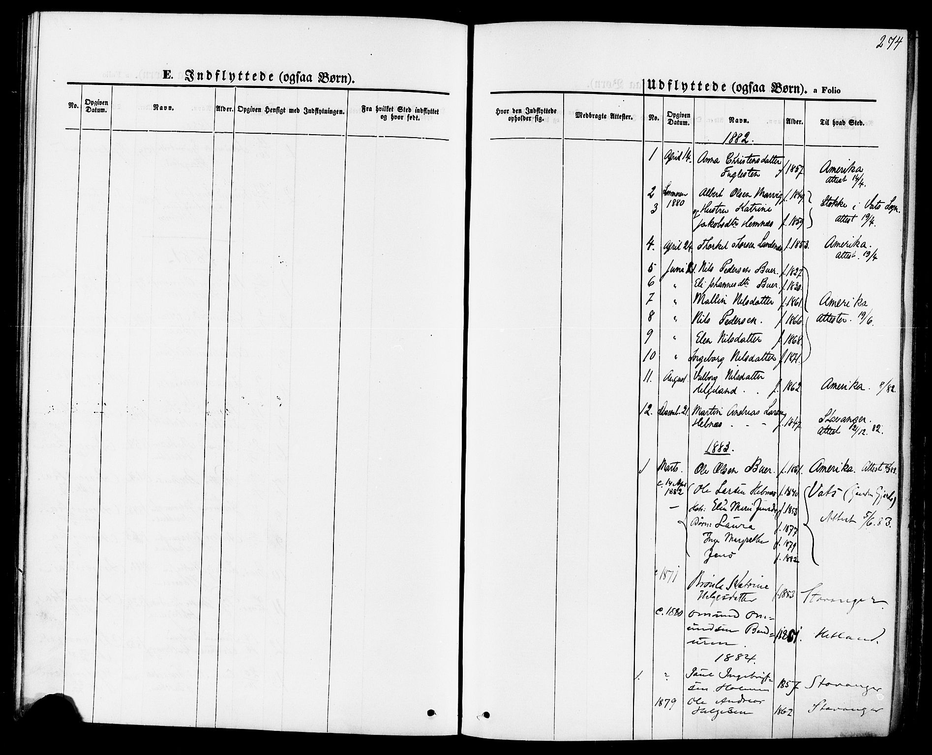 Jelsa sokneprestkontor, SAST/A-101842/01/IV: Parish register (official) no. A 8, 1867-1883, p. 274