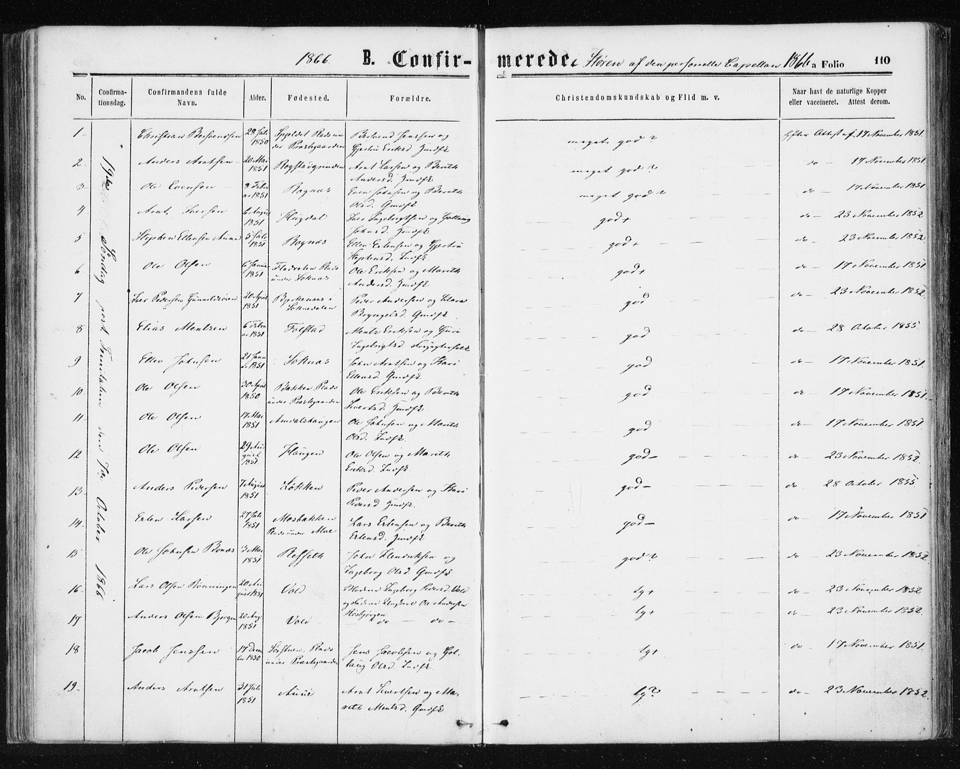 Ministerialprotokoller, klokkerbøker og fødselsregistre - Sør-Trøndelag, SAT/A-1456/687/L1001: Parish register (official) no. 687A07, 1863-1878, p. 110