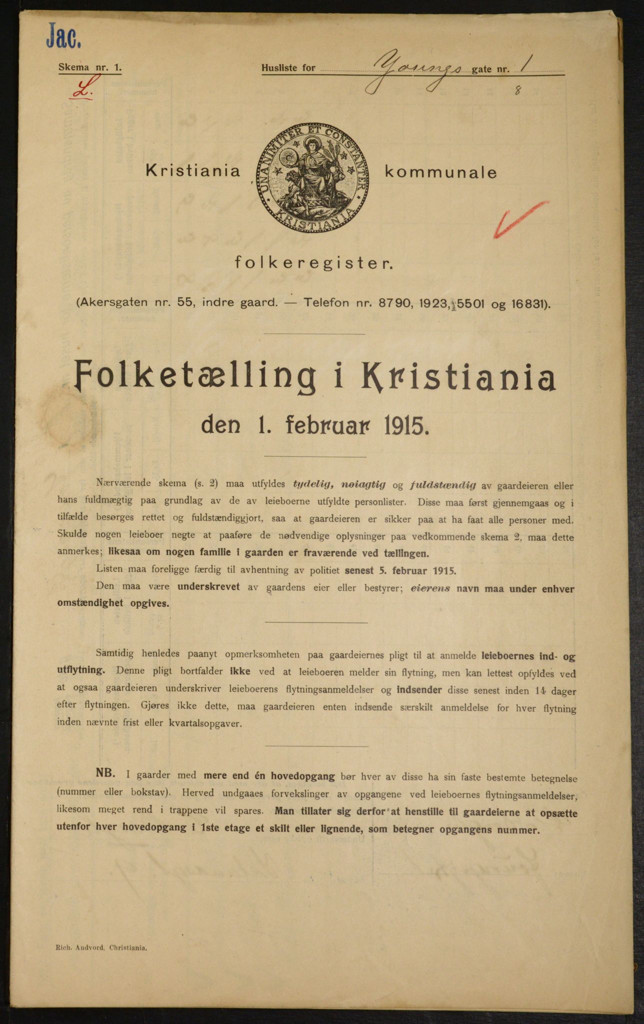 OBA, Municipal Census 1915 for Kristiania, 1915, p. 129089