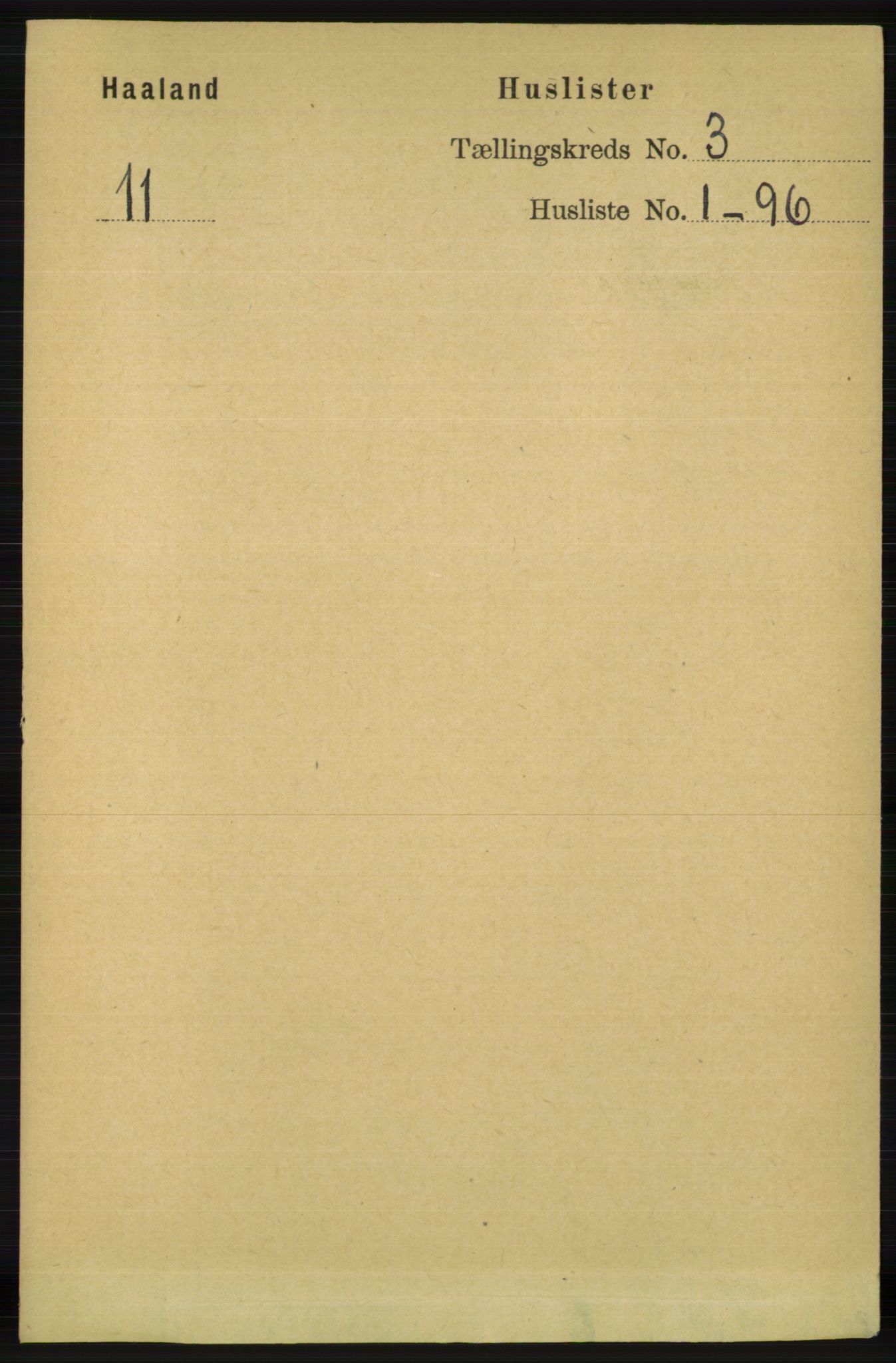 RA, 1891 census for 1124 Haaland, 1891, p. 1605