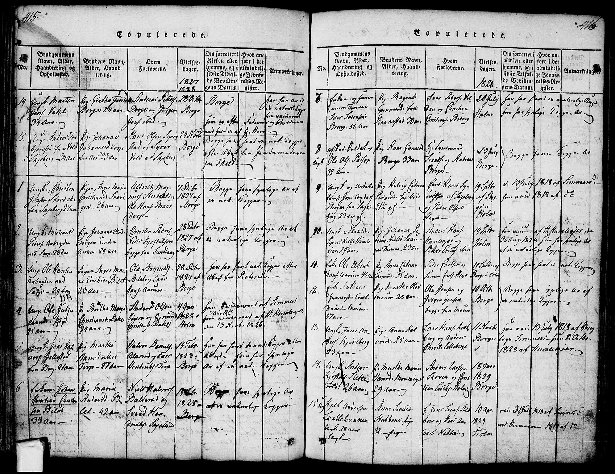 Borge prestekontor Kirkebøker, SAO/A-10903/F/Fa/L0003: Parish register (official) no. I 3, 1815-1836, p. 415-416