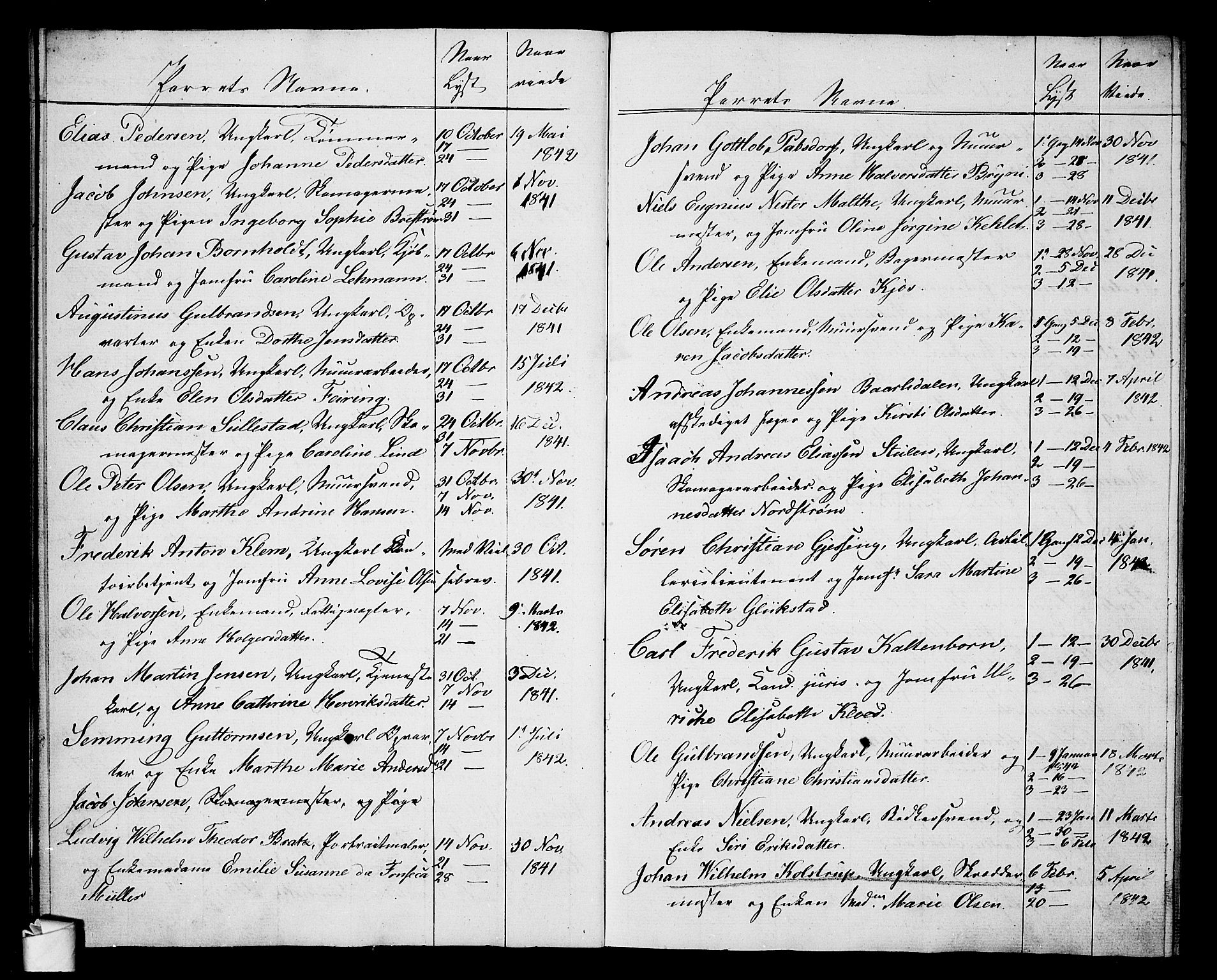 Oslo domkirke Kirkebøker, AV/SAO-A-10752/H/Ha/L0001: Banns register no. 1, 1837-1849