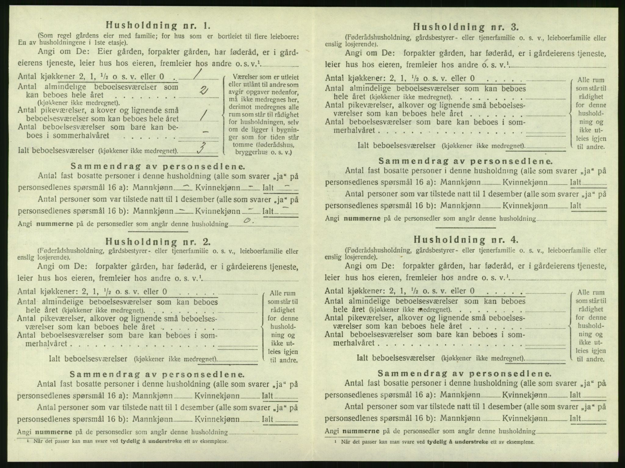 SAT, 1920 census for Nesna, 1920, p. 927