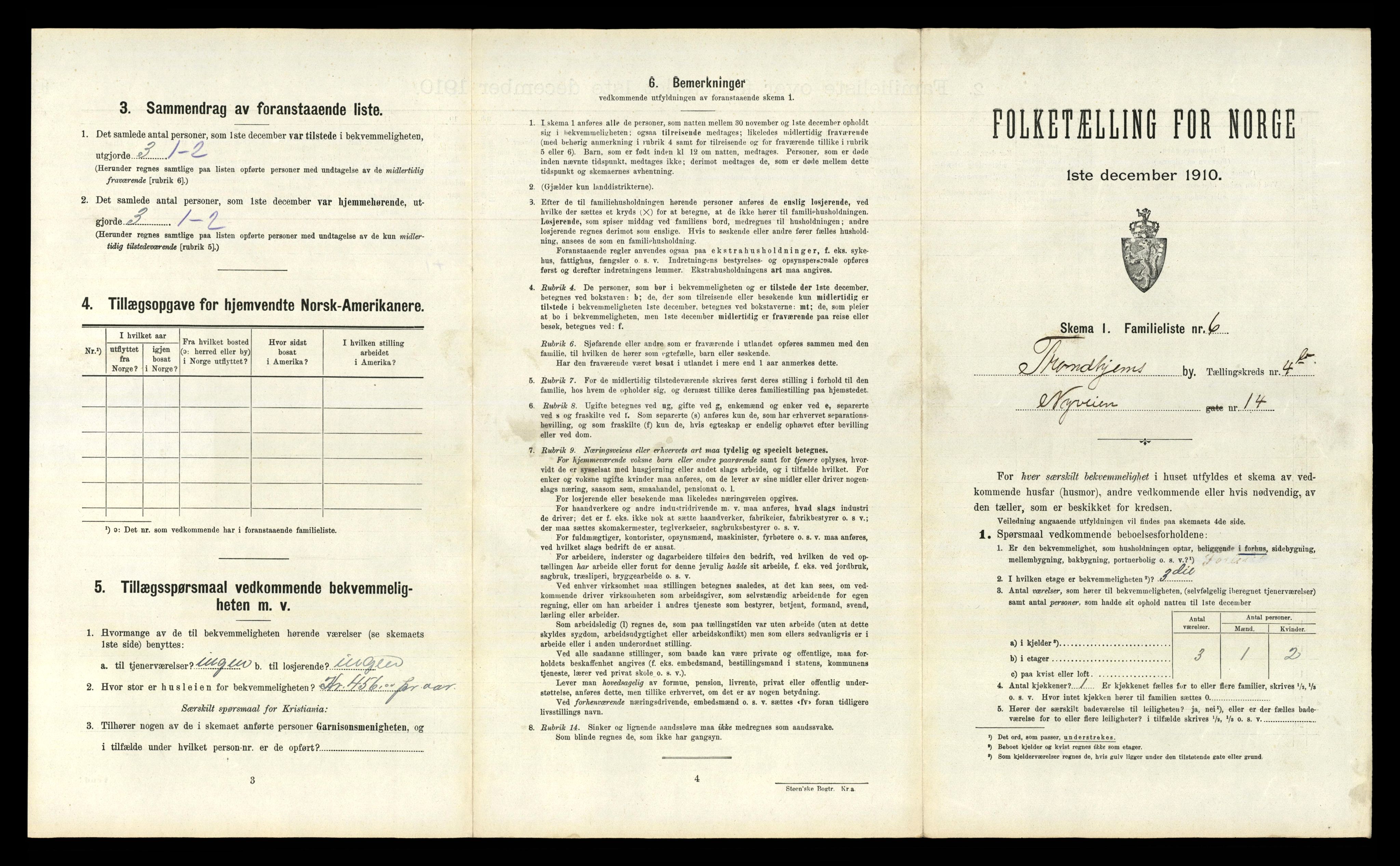 RA, 1910 census for Trondheim, 1910, p. 1079