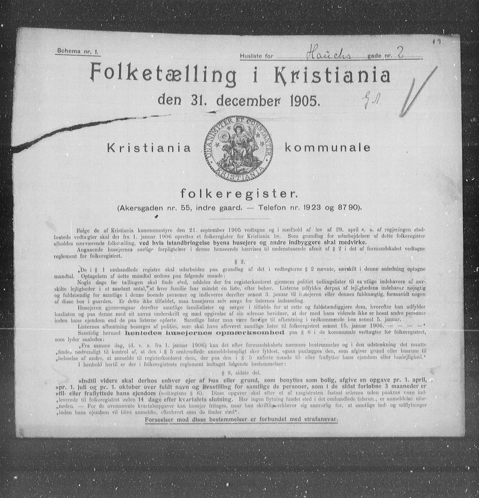 OBA, Municipal Census 1905 for Kristiania, 1905, p. 18221