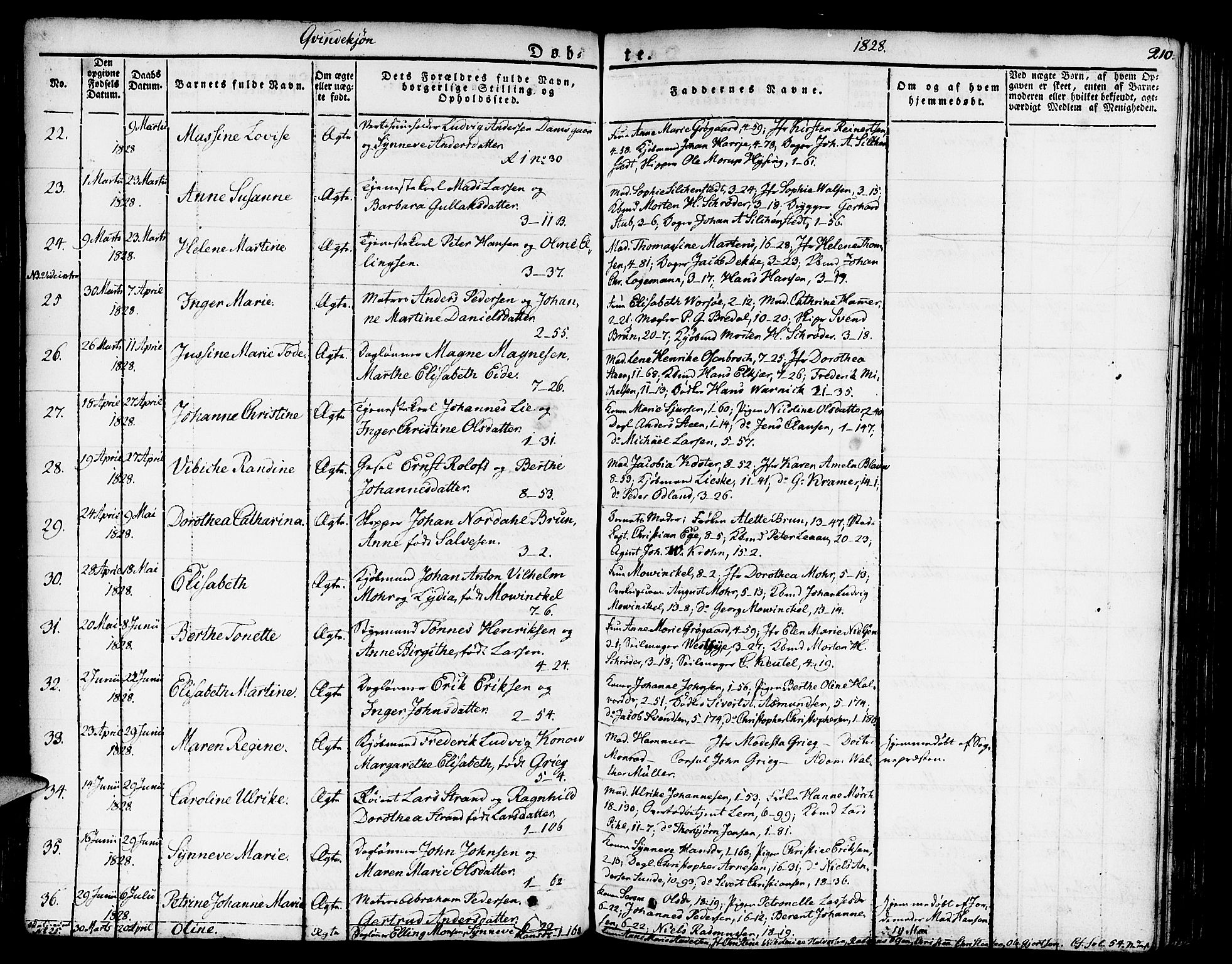Nykirken Sokneprestembete, SAB/A-77101/H/Haa/L0012: Parish register (official) no. A 12, 1821-1844, p. 210