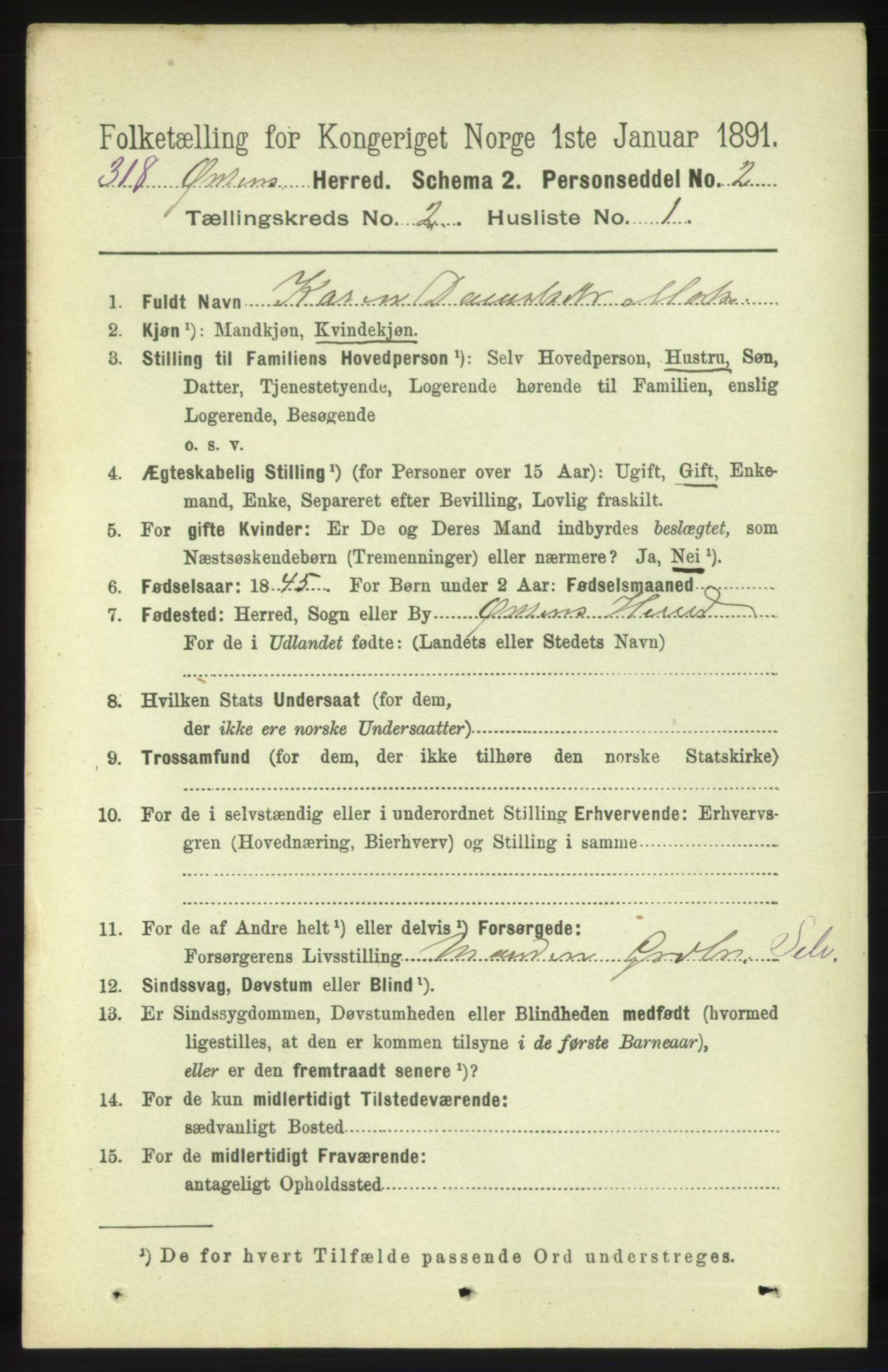 RA, 1891 census for 1520 Ørsta, 1891, p. 489