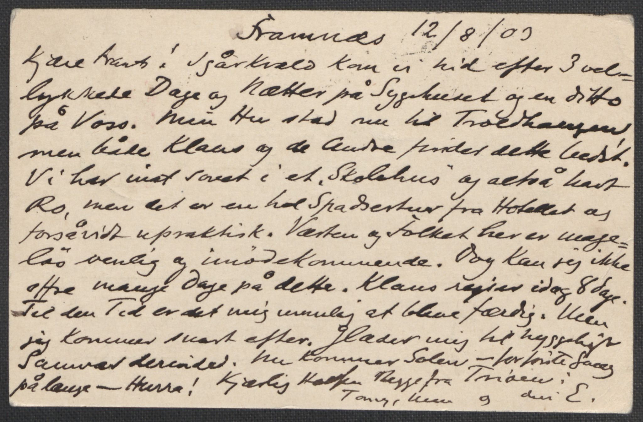 Beyer, Frants, AV/RA-PA-0132/F/L0001: Brev fra Edvard Grieg til Frantz Beyer og "En del optegnelser som kan tjene til kommentar til brevene" av Marie Beyer, 1872-1907, p. 722