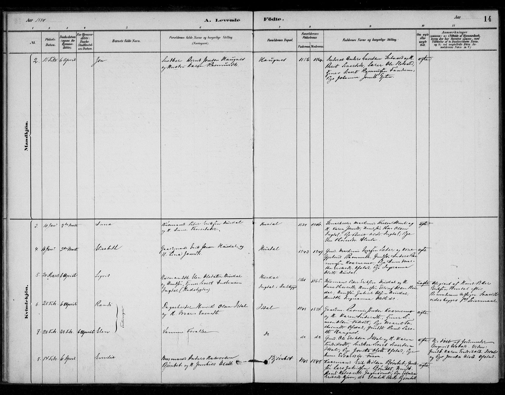 Ministerialprotokoller, klokkerbøker og fødselsregistre - Sør-Trøndelag, SAT/A-1456/670/L0836: Parish register (official) no. 670A01, 1879-1904, p. 14