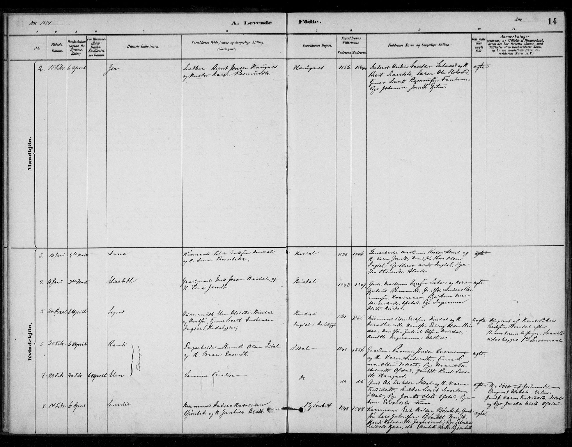 Ministerialprotokoller, klokkerbøker og fødselsregistre - Sør-Trøndelag, AV/SAT-A-1456/670/L0836: Parish register (official) no. 670A01, 1879-1904, p. 14