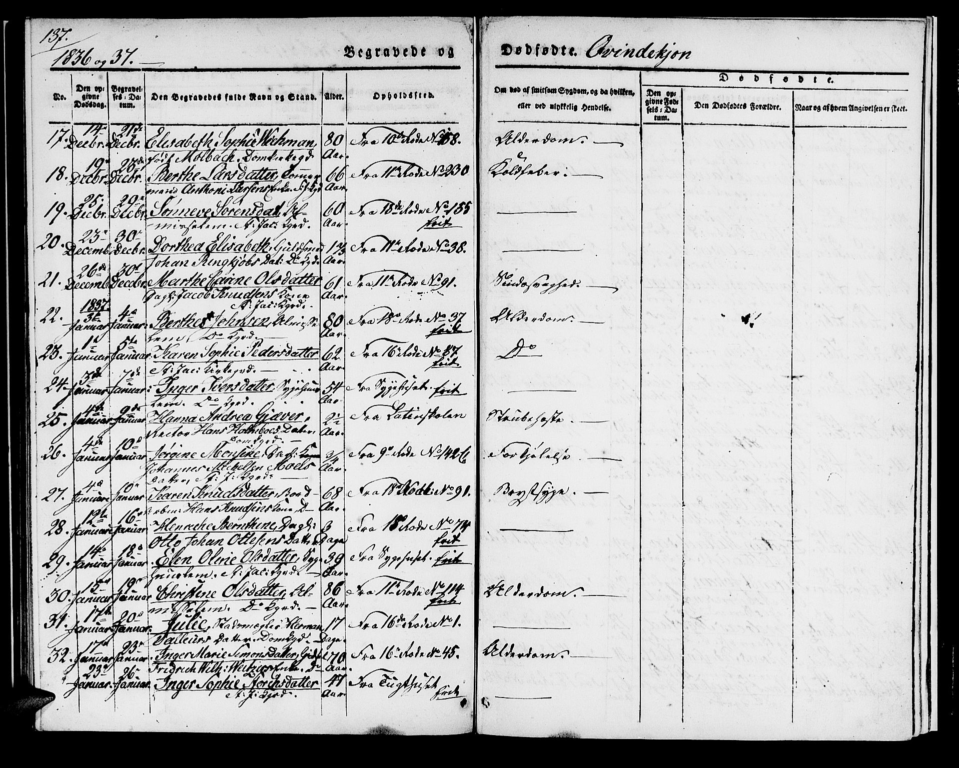 Domkirken sokneprestembete, AV/SAB-A-74801/H/Haa/L0014: Parish register (official) no. A 13, 1830-1837, p. 137
