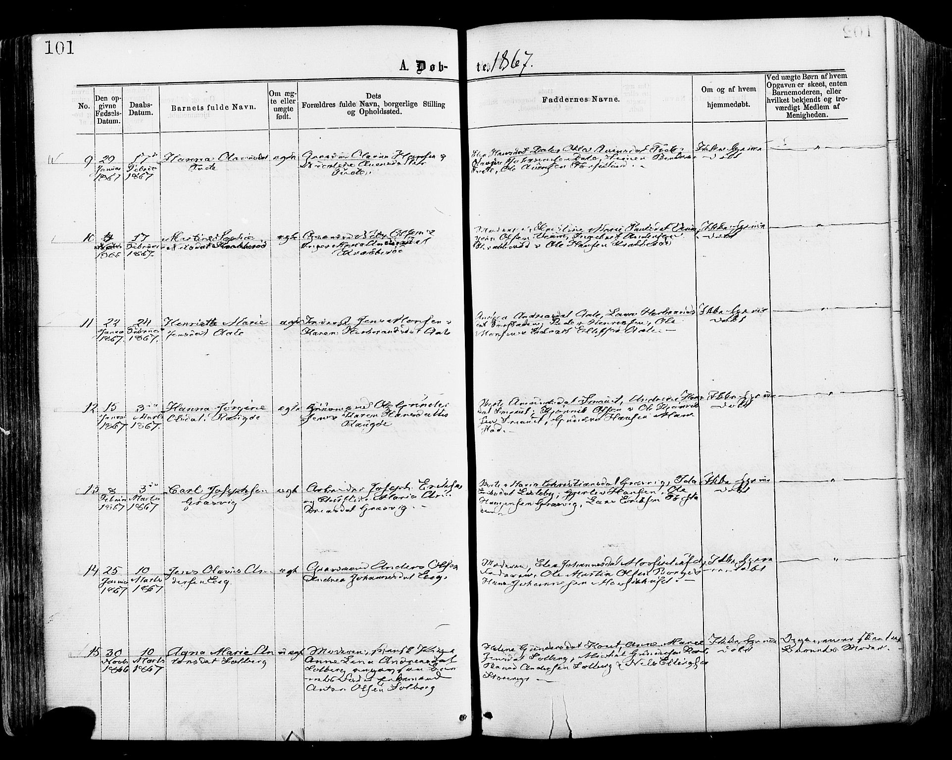 Onsøy prestekontor Kirkebøker, SAO/A-10914/F/Fa/L0004: Parish register (official) no. I 4, 1861-1877, p. 101