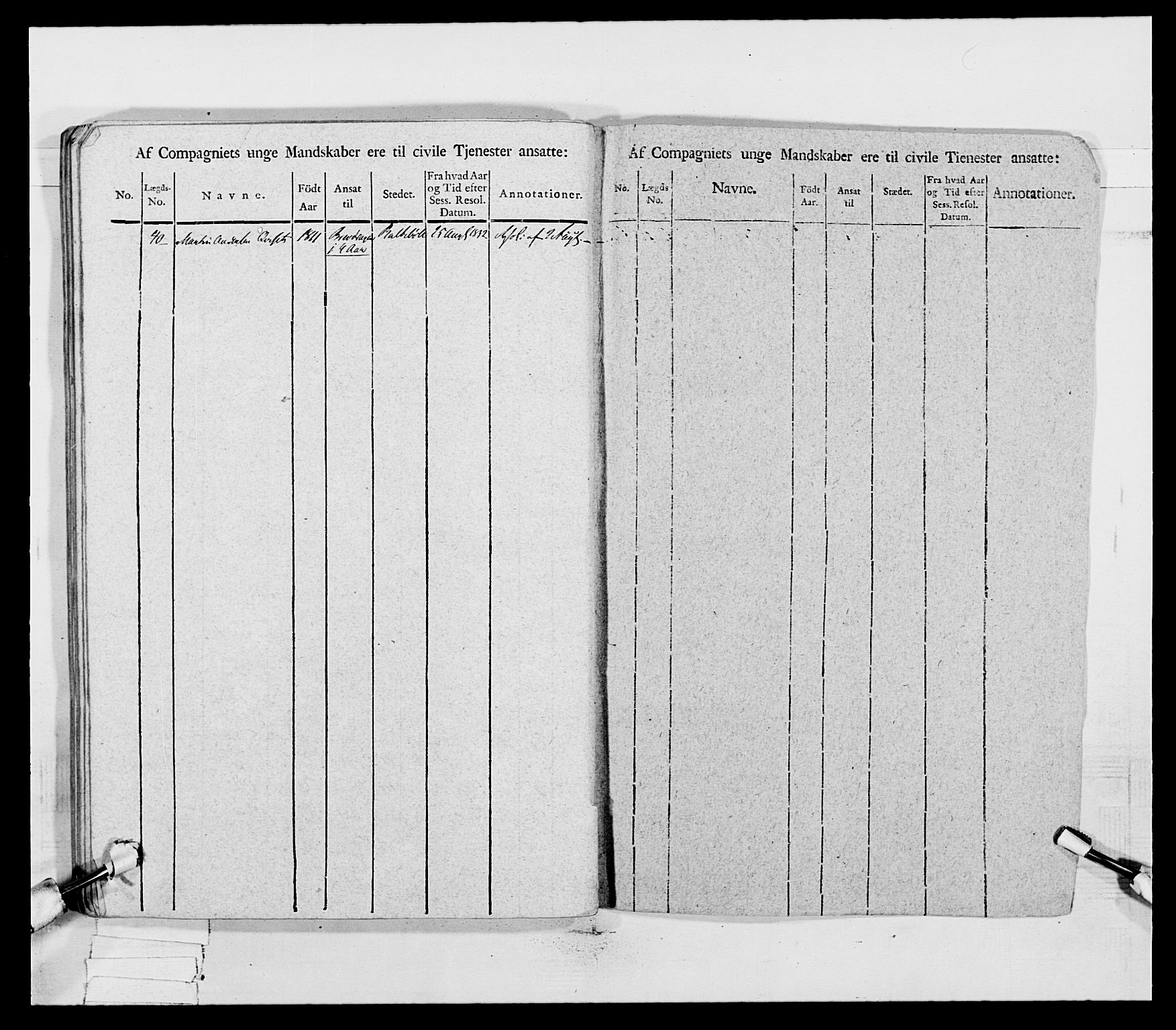 Generalitets- og kommissariatskollegiet, Det kongelige norske kommissariatskollegium, AV/RA-EA-5420/E/Eh/L0027: Skiløperkompaniene, 1812-1832, p. 62