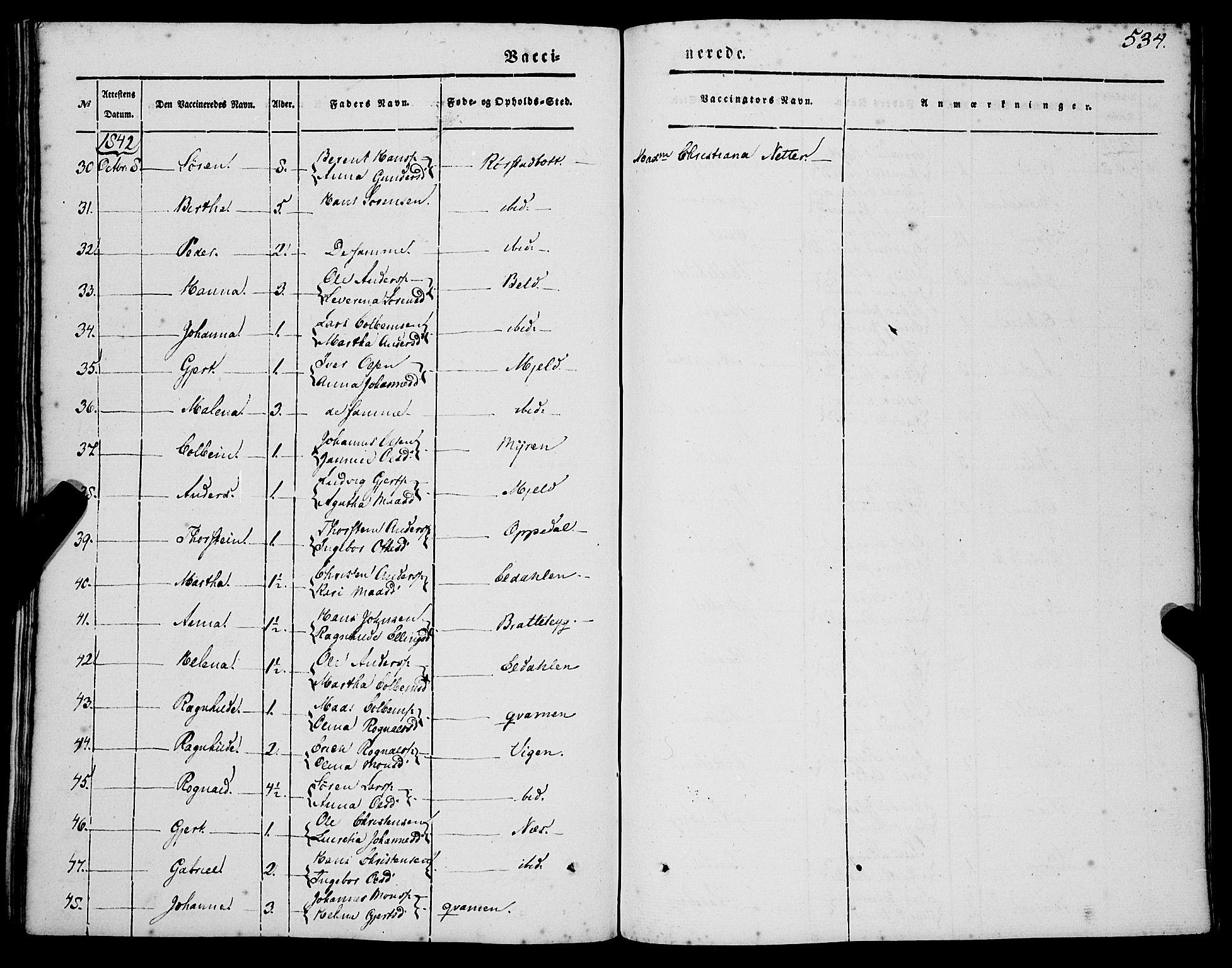 Gaular sokneprestembete, SAB/A-80001/H/Haa: Parish register (official) no. A 4II, 1841-1859, p. 534
