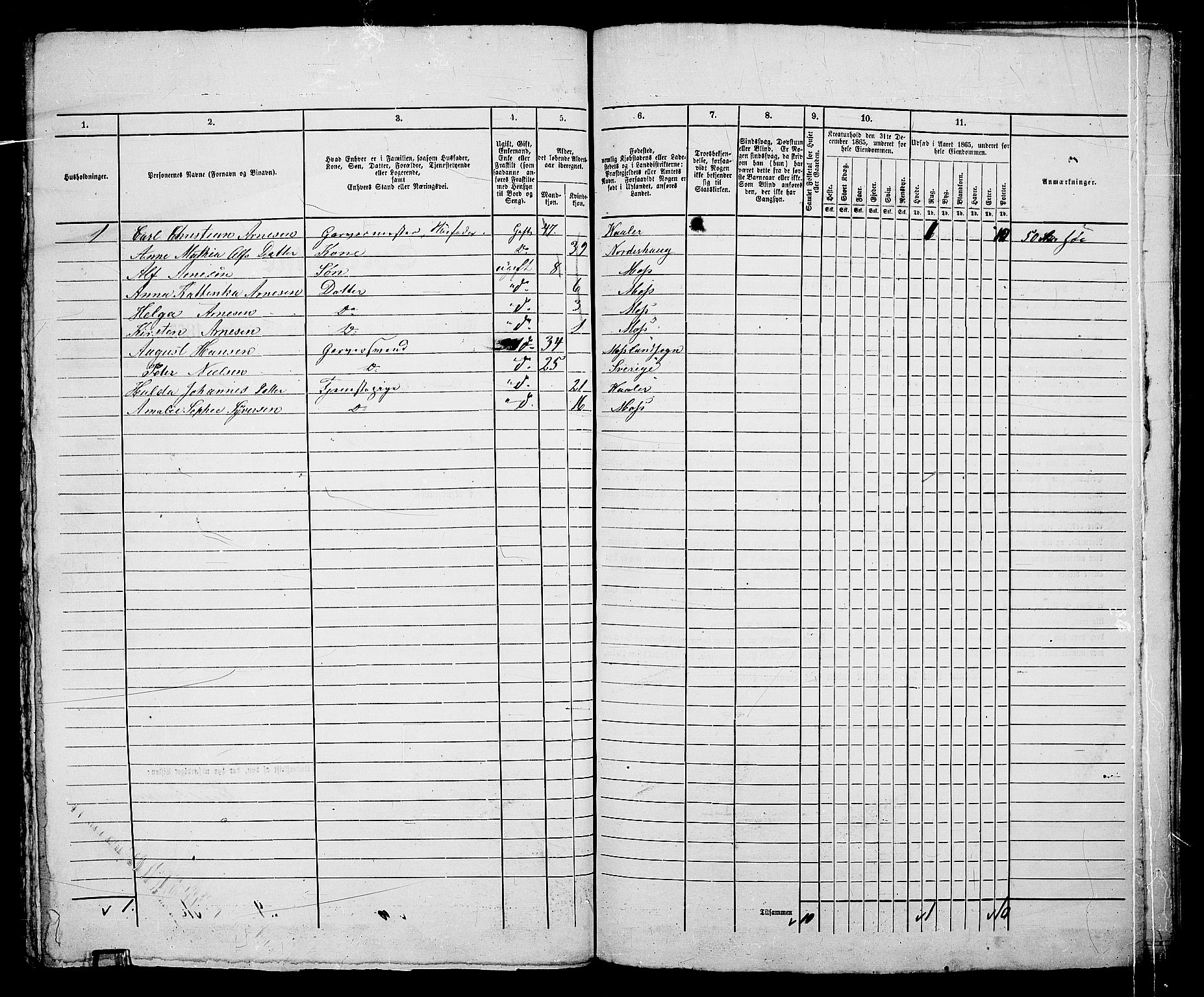 RA, 1865 census for Moss/Moss, 1865, p. 339