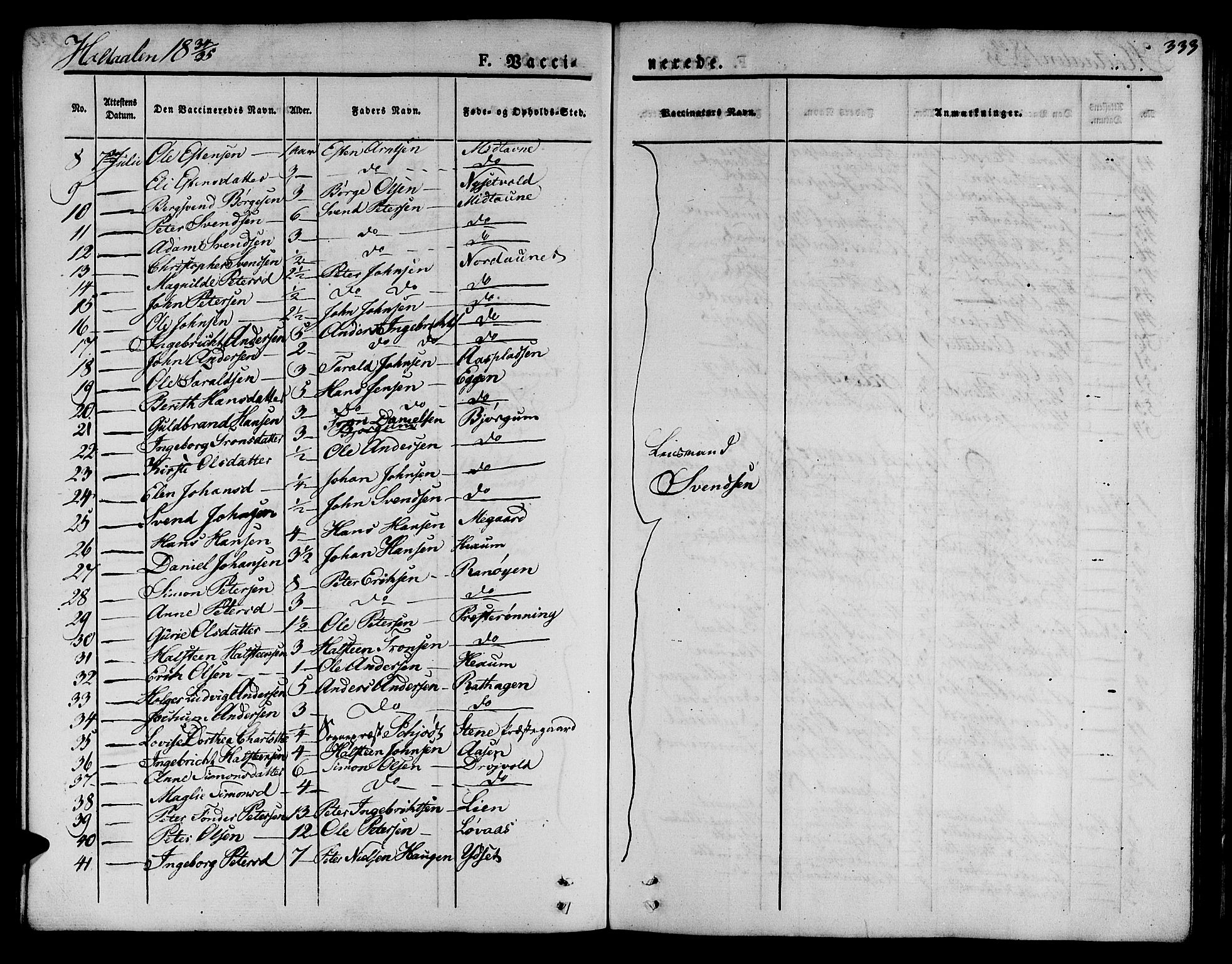 Ministerialprotokoller, klokkerbøker og fødselsregistre - Sør-Trøndelag, SAT/A-1456/685/L0960: Parish register (official) no. 685A05 /1, 1829-1845, p. 333