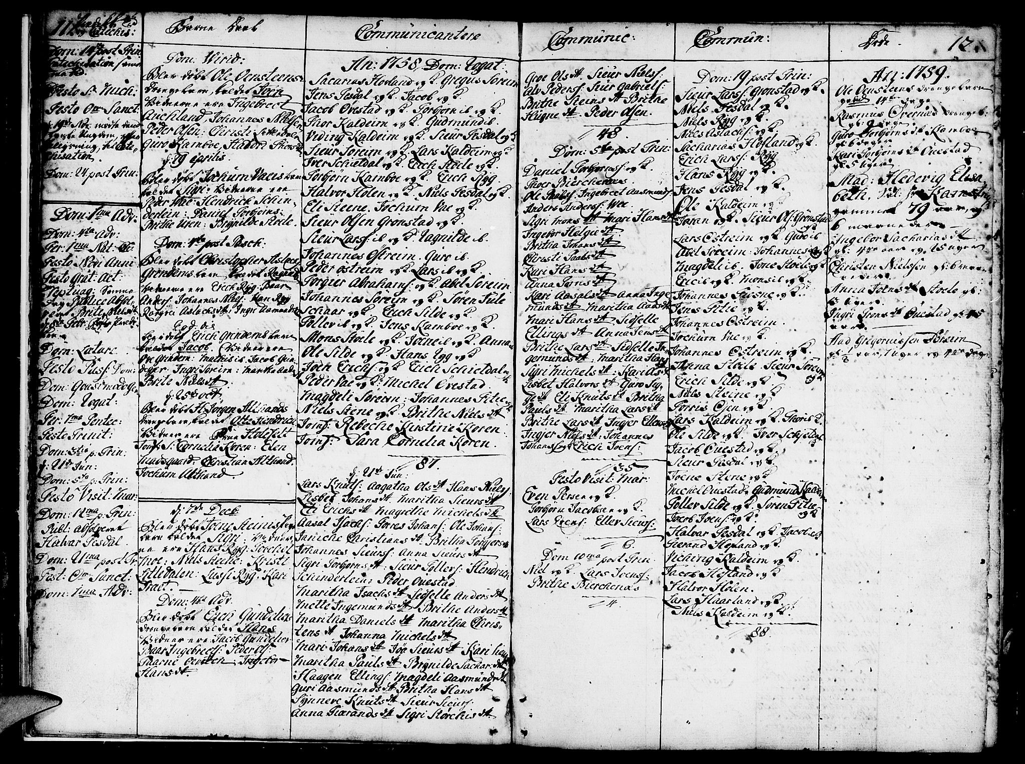 Etne sokneprestembete, SAB/A-75001/H/Haa: Parish register (official) no. A 3 /1, 1755-1782, p. 11-12