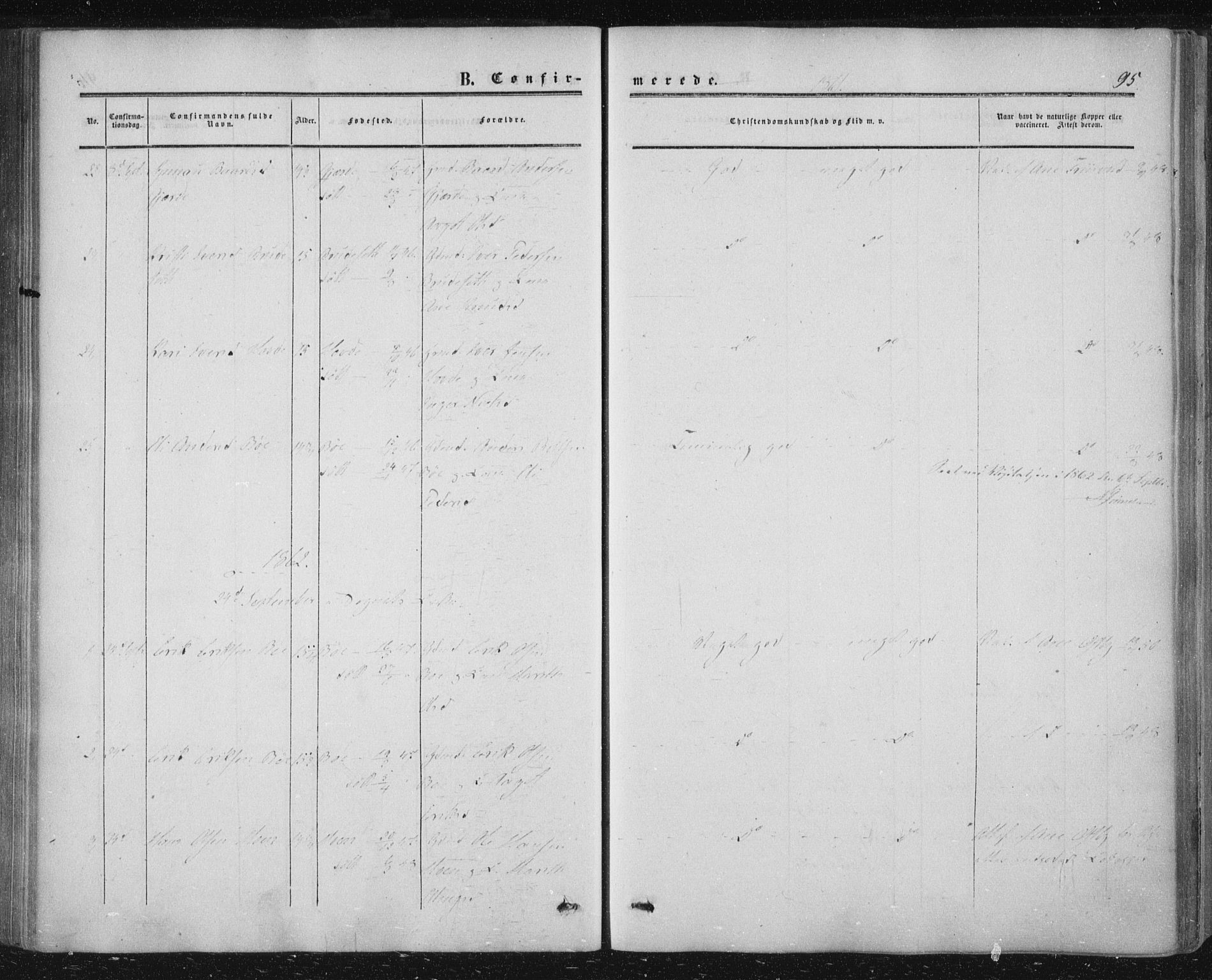 Ministerialprotokoller, klokkerbøker og fødselsregistre - Møre og Romsdal, AV/SAT-A-1454/543/L0562: Parish register (official) no. 543A02, 1854-1884, p. 95