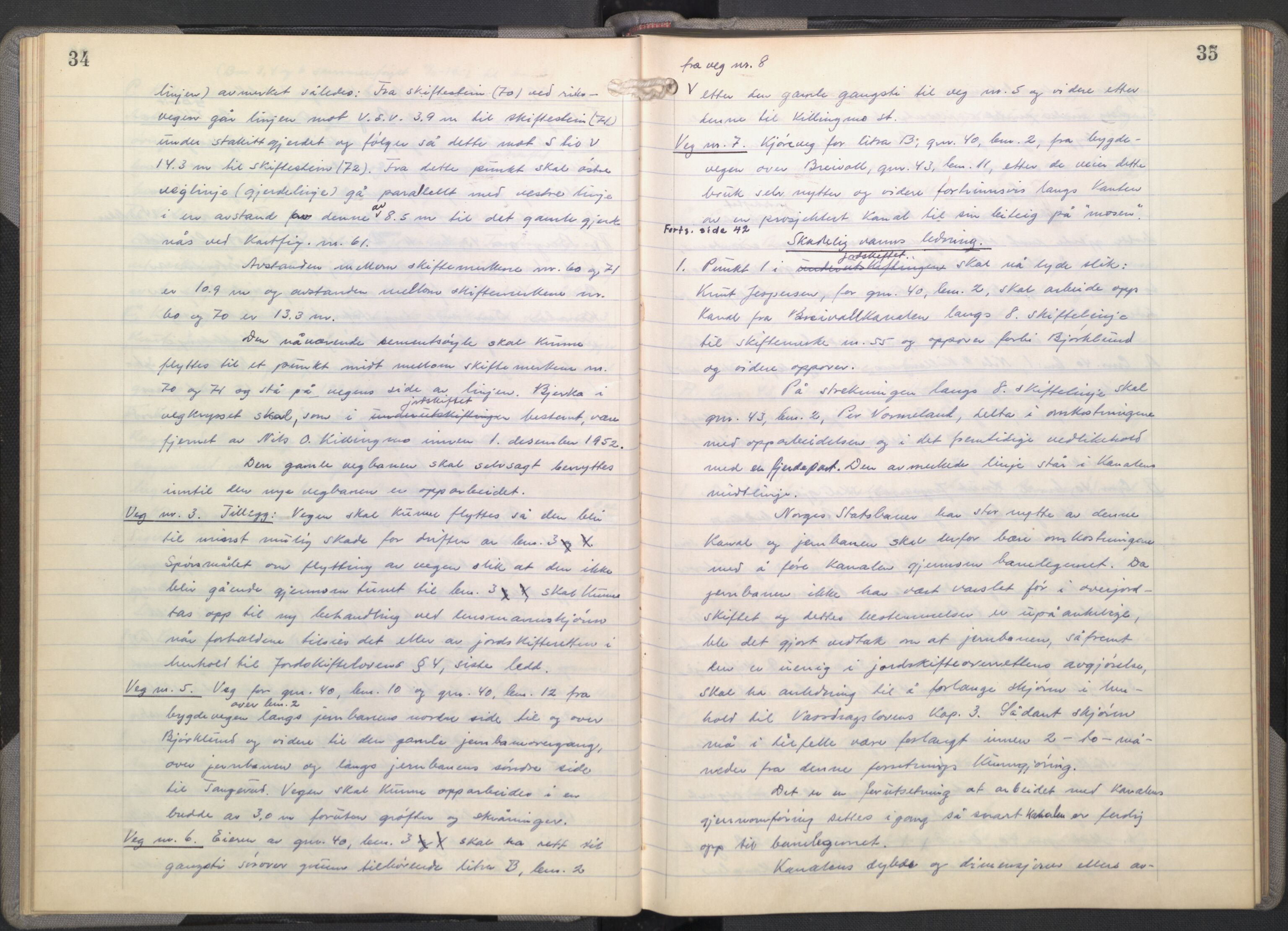 Eidsivating jordskifteoverrett, AV/SAO-A-10121a/A/L0001: Jordskifteoverrettsbok, 1948-1974, p. 34-35