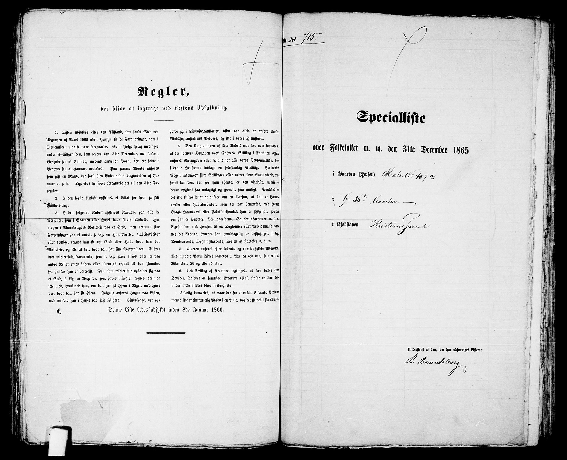 RA, 1865 census for Kristiansand, 1865, p. 1465