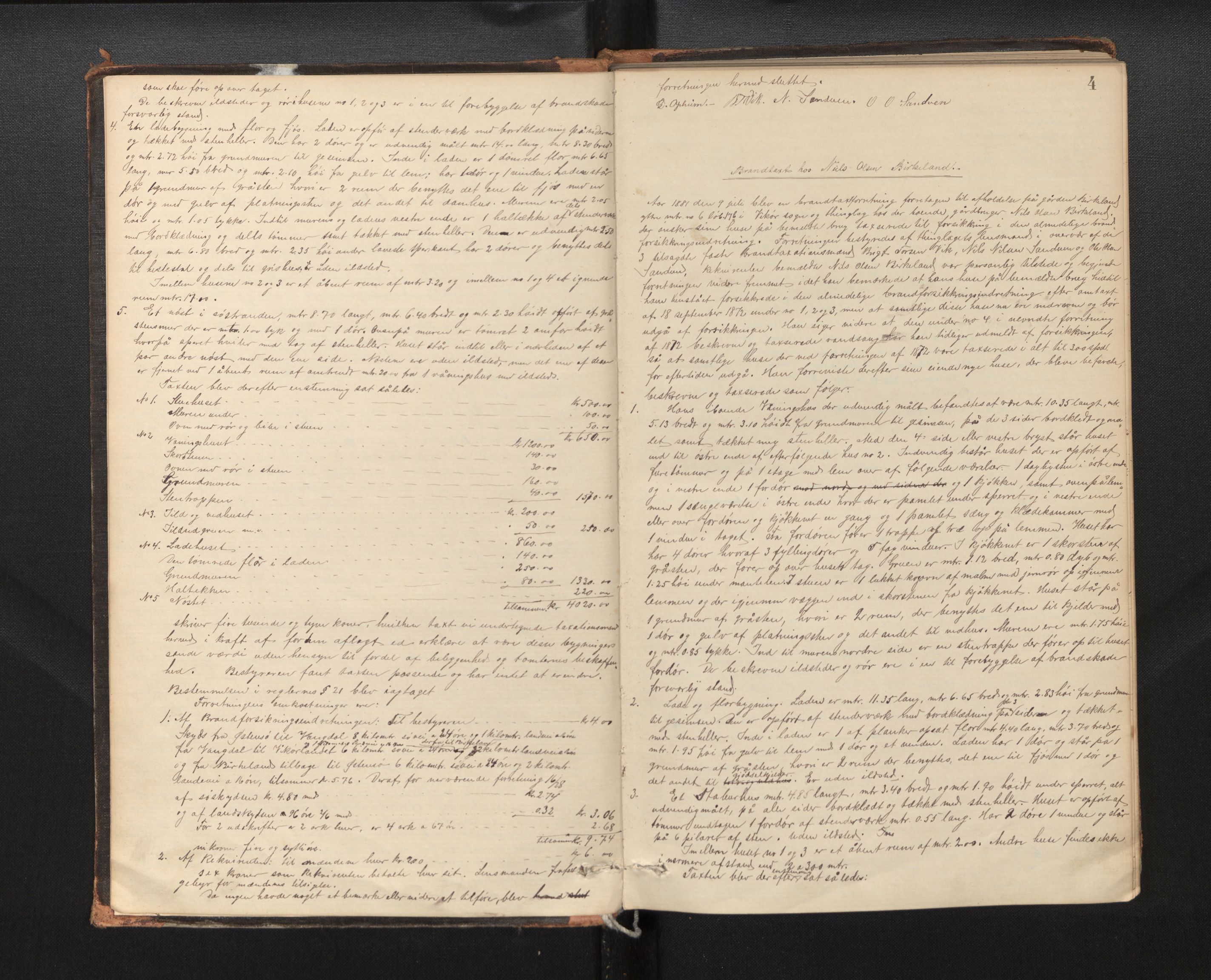 Lensmannen i Kvam, AV/SAB-A-33201/0012/L0002: Branntakstprotokoll, 1881-1919, p. 3b-4a