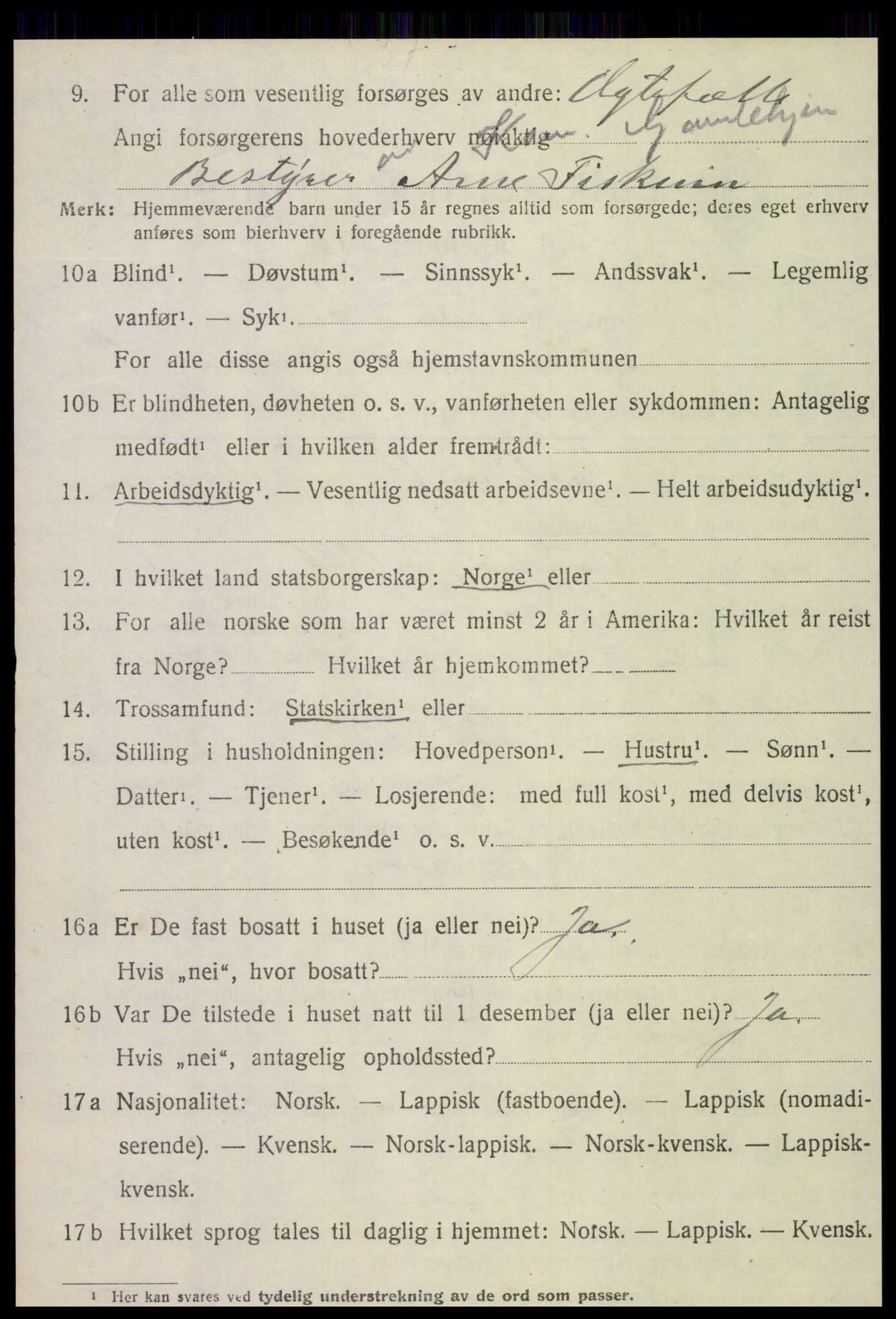 SAT, 1920 census for Grong, 1920, p. 2032