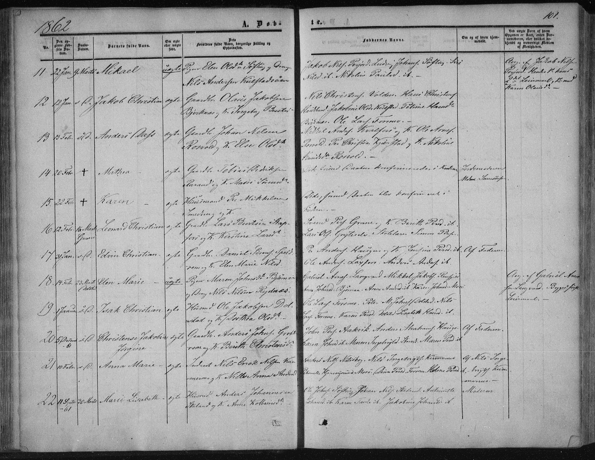 Ministerialprotokoller, klokkerbøker og fødselsregistre - Nordland, AV/SAT-A-1459/820/L0293: Parish register (official) no. 820A14, 1855-1865, p. 101