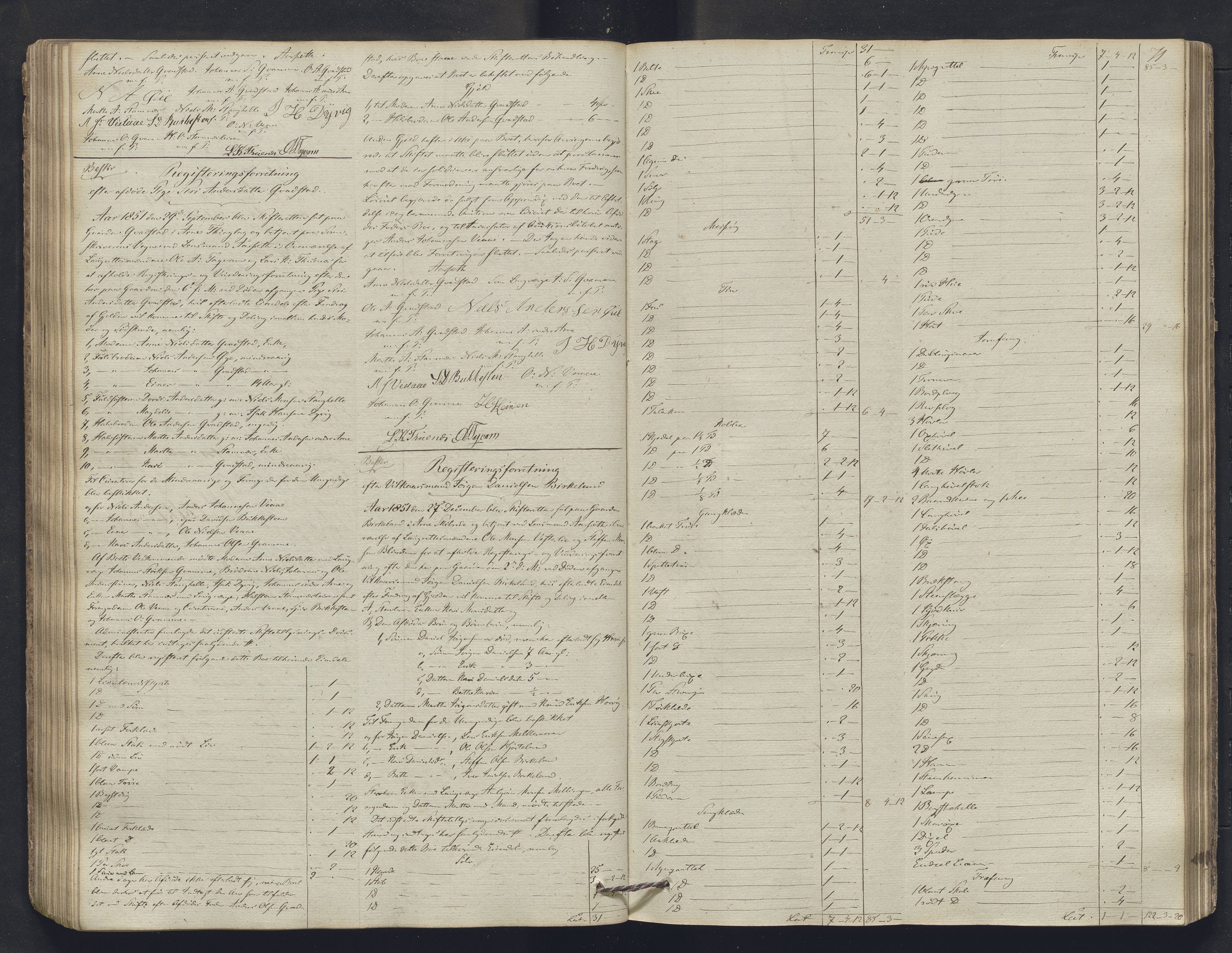 Nordhordland sorenskrivar, SAB/A-2901/1/H/Hb/L0004: Registreringsprotokollar, 1846-1852, p. 71