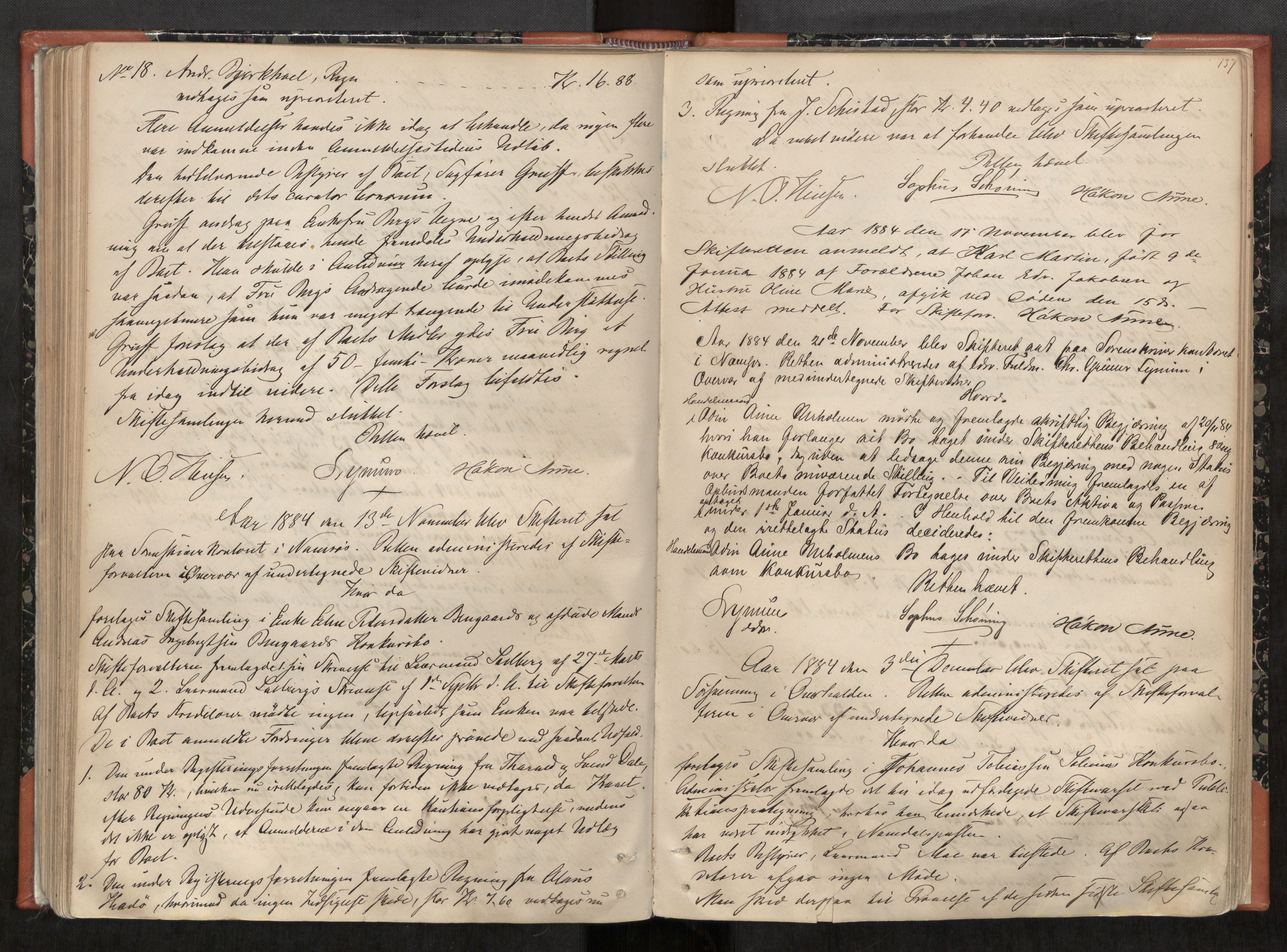 Namdal sorenskriveri, AV/SAT-A-4133/1/3/3B/L0005: Skiftebehandlingsprotokoll, 1879-1888, p. 137