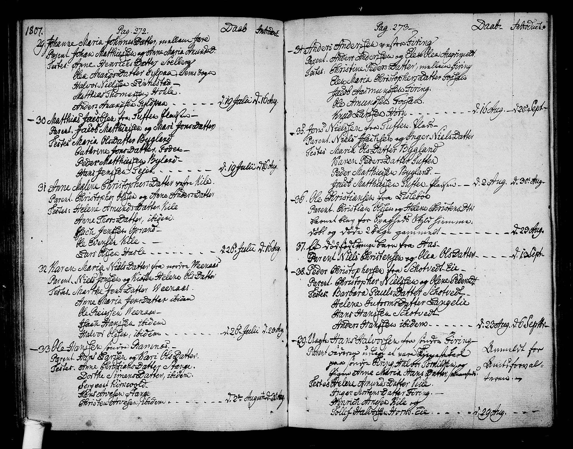 Ramnes kirkebøker, SAKO/A-314/F/Fa/L0003: Parish register (official) no. I 3, 1790-1813, p. 272-273