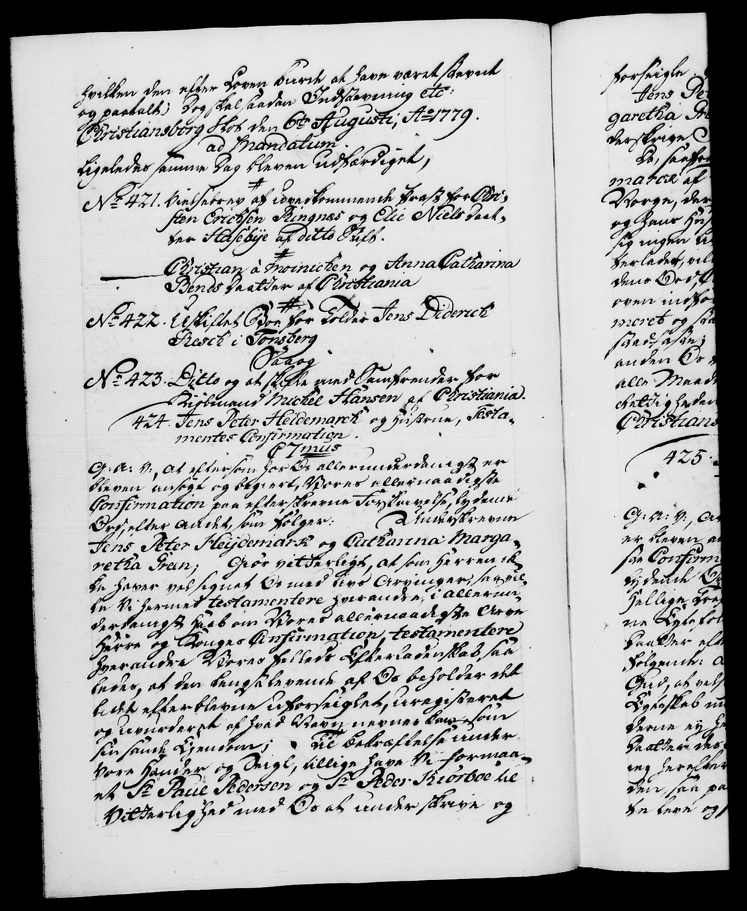 Danske Kanselli 1572-1799, RA/EA-3023/F/Fc/Fca/Fcaa/L0048: Norske registre, 1779-1781, p. 143b