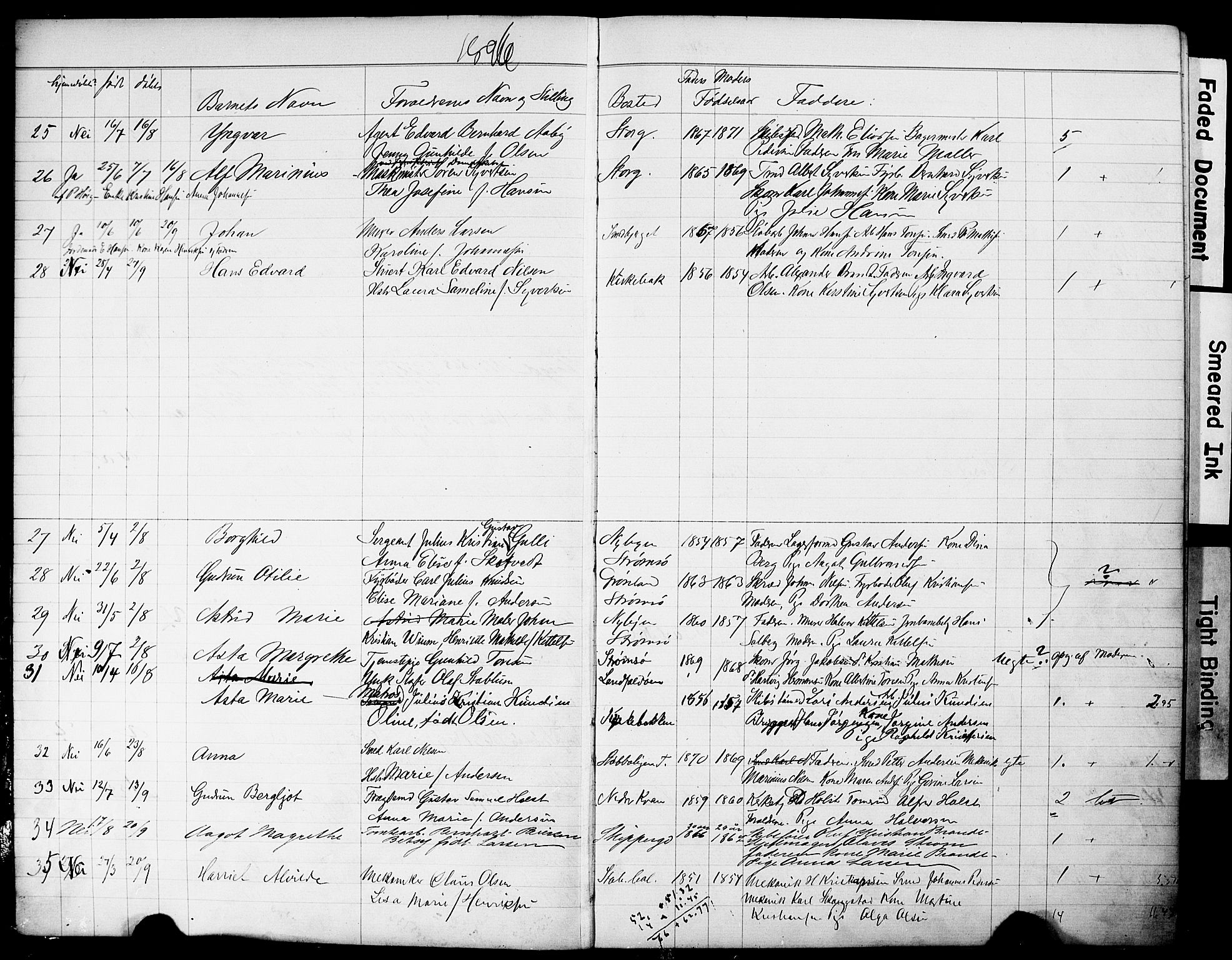 Strømsø kirkebøker, AV/SAKO-A-246/Y/Yb/L0001: Parish register draft no. II 1, 1896-1904