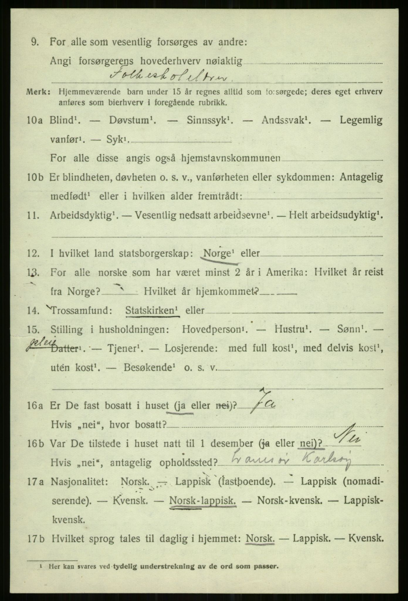 SATØ, 1920 census for Helgøy, 1920, p. 1368