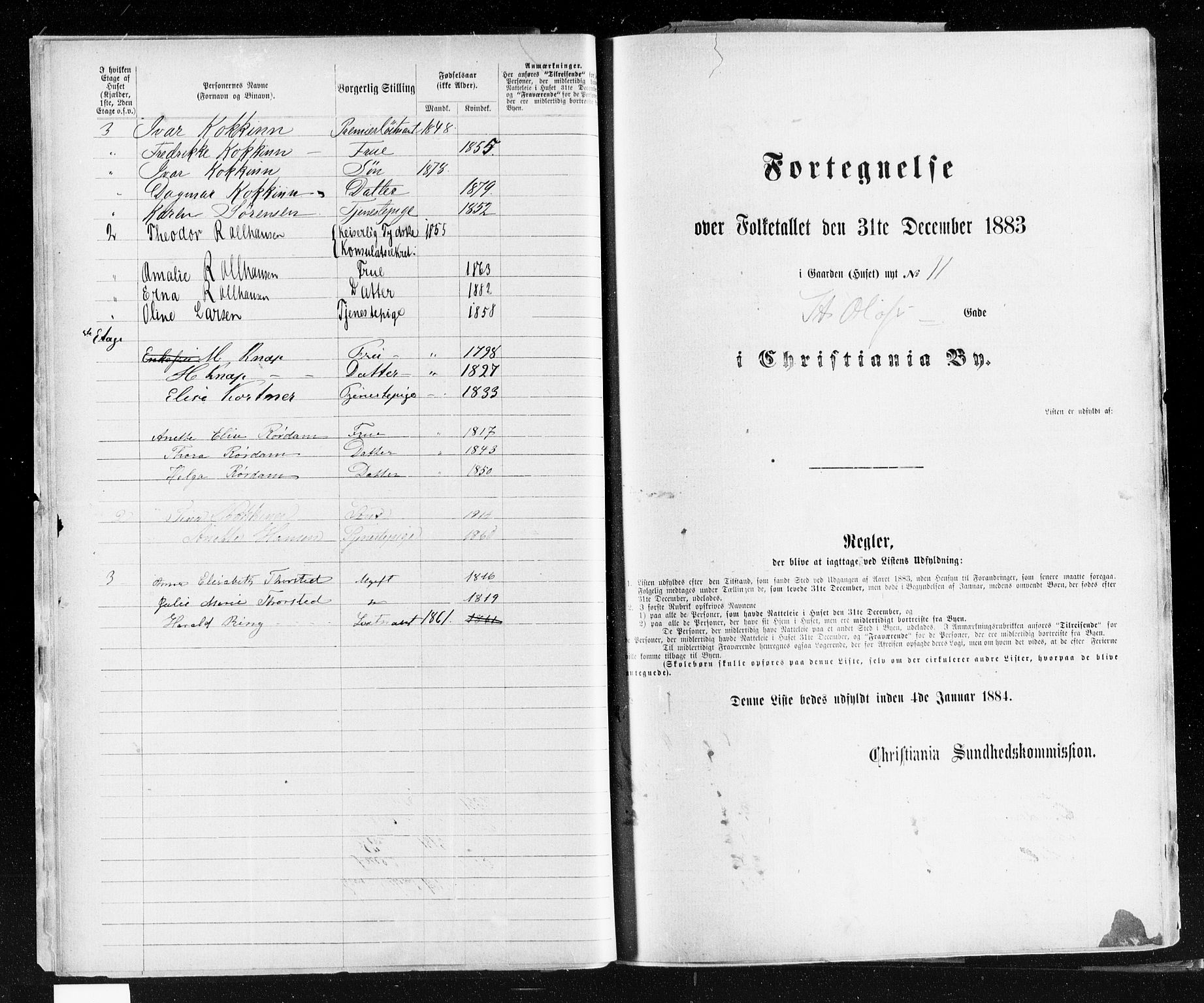OBA, Municipal Census 1883 for Kristiania, 1883, p. 4271