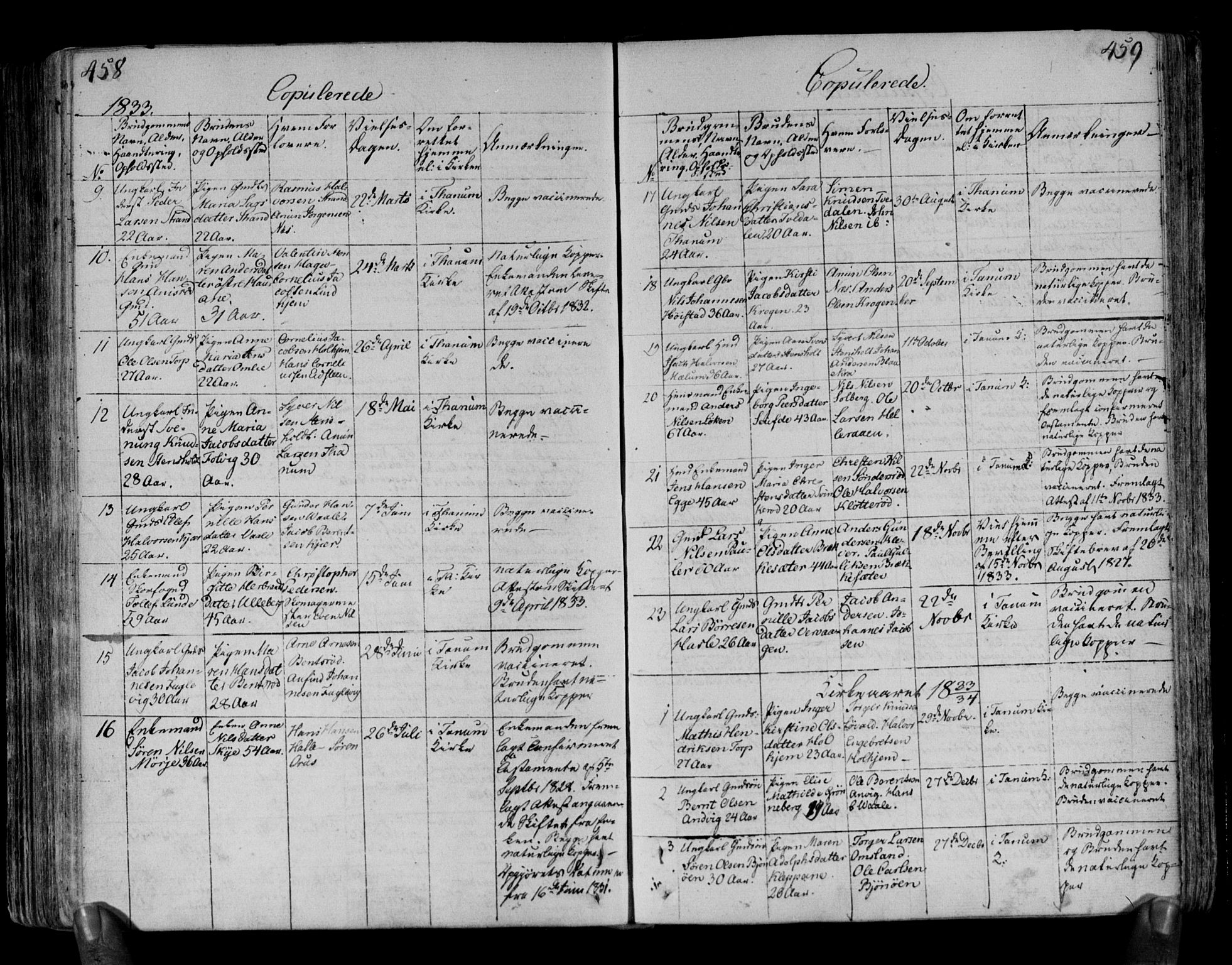Brunlanes kirkebøker, SAKO/A-342/F/Fa/L0002: Parish register (official) no. I 2, 1802-1834, p. 458-459