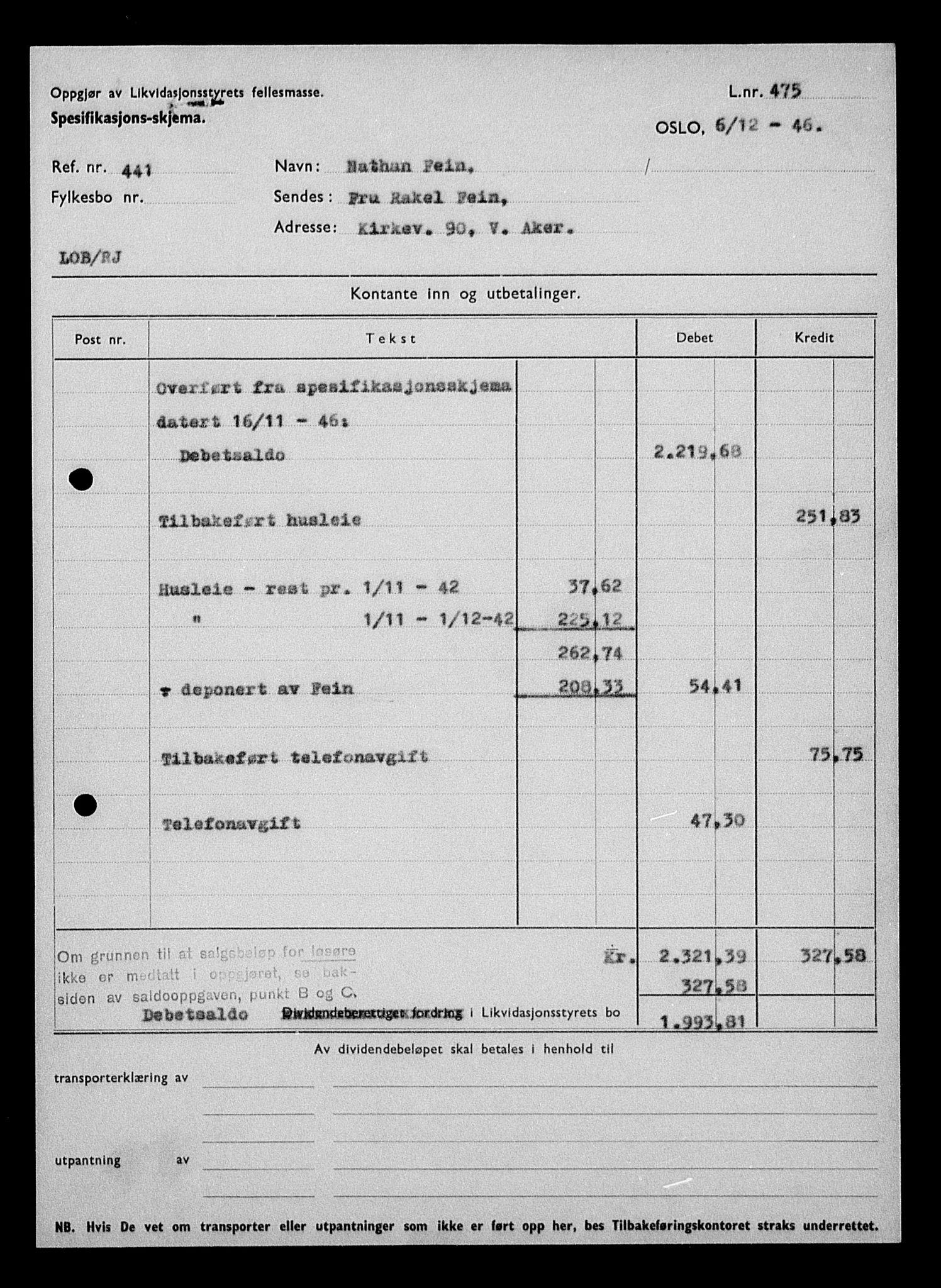 Justisdepartementet, Tilbakeføringskontoret for inndratte formuer, AV/RA-S-1564/H/Hc/Hcc/L0934: --, 1945-1947, p. 3