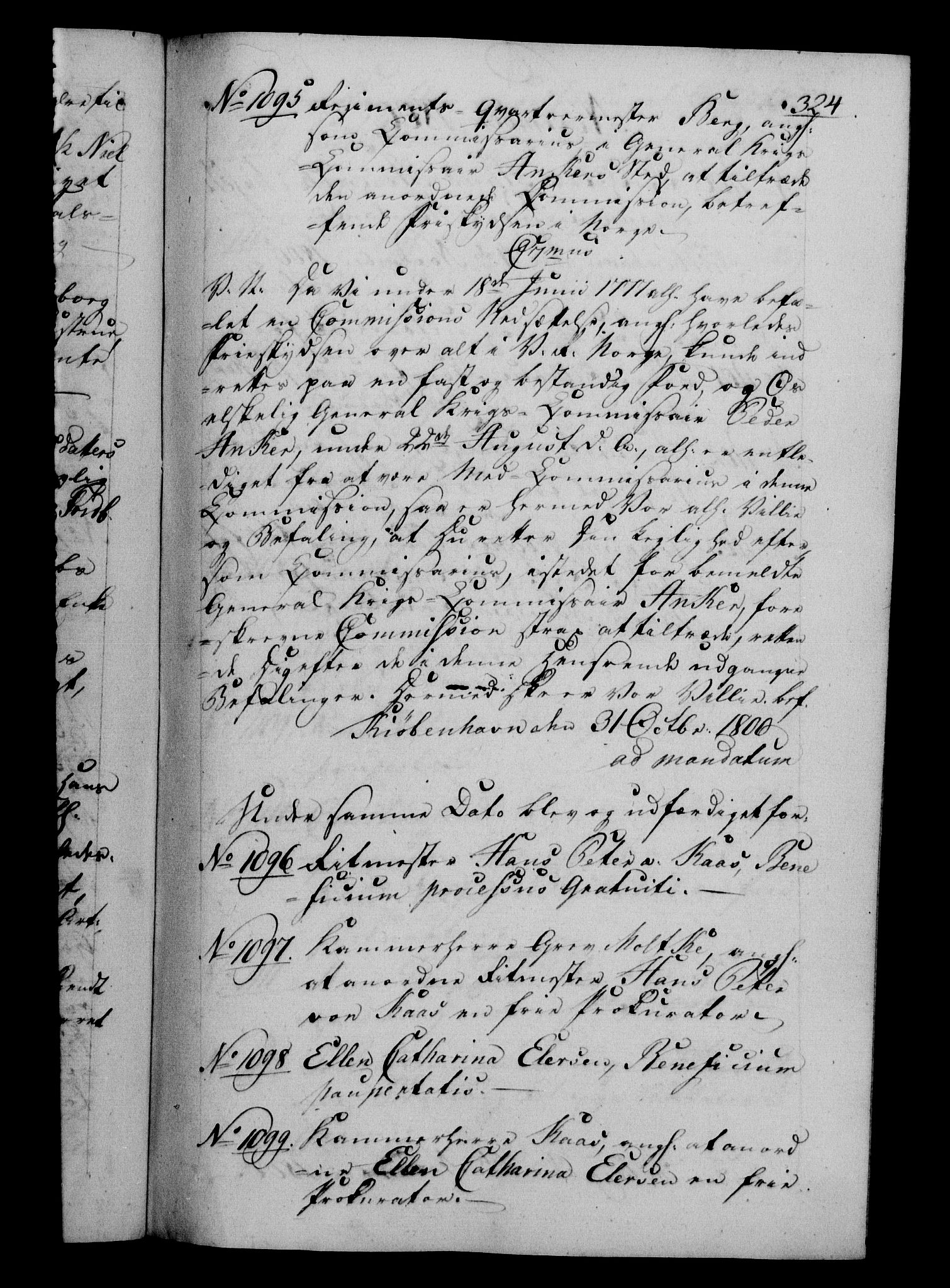 Danske Kanselli 1800-1814, RA/EA-3024/H/Hf/Hfb/Hfba/L0001: Registranter, 1800-1801, p. 324a