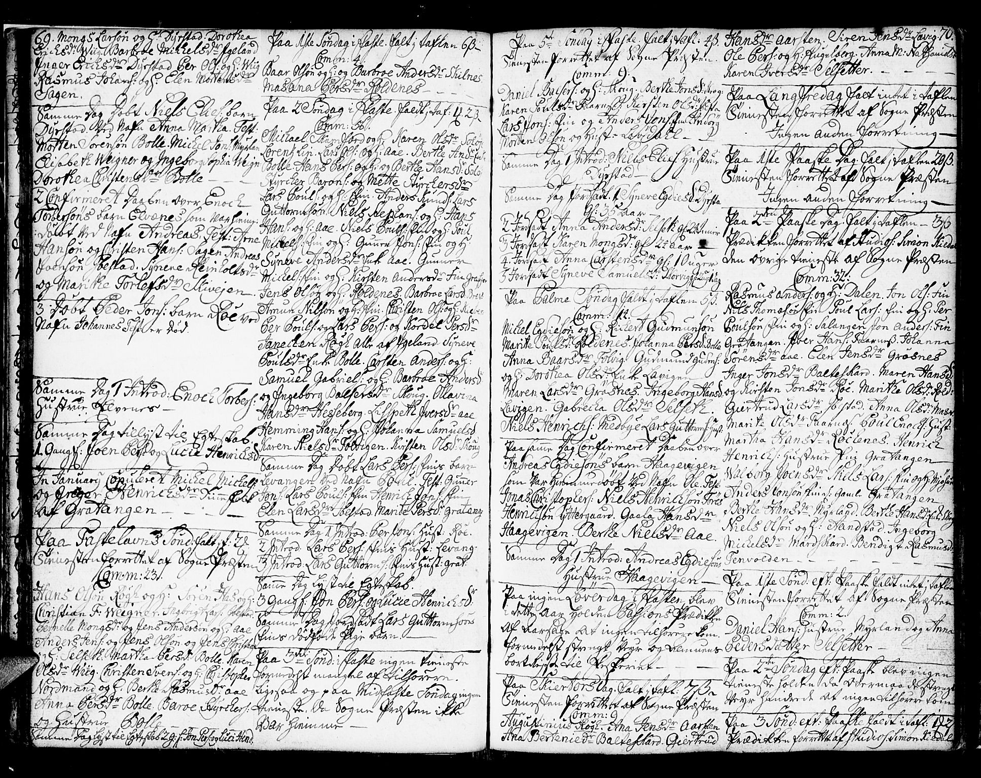 Ibestad sokneprestembete, AV/SATØ-S-0077/H/Ha/Hab/L0001klokker: Parish register (copy) no. 1, 1776-1808, p. 69-70