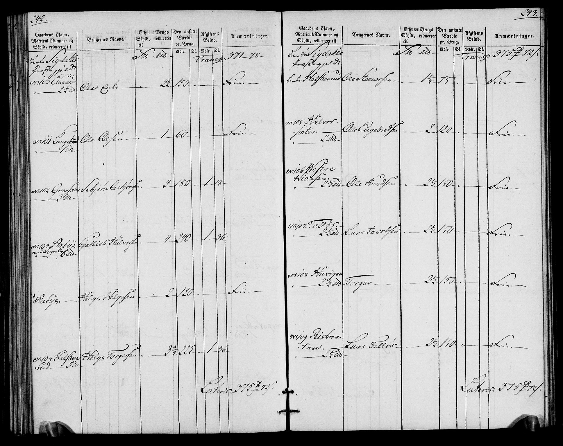 Rentekammeret inntil 1814, Realistisk ordnet avdeling, AV/RA-EA-4070/N/Ne/Nea/L0065: Buskerud fogderi. Oppebørselsregister for Eiker, Modum og Sigdal prestegjeld, 1803-1804, p. 125