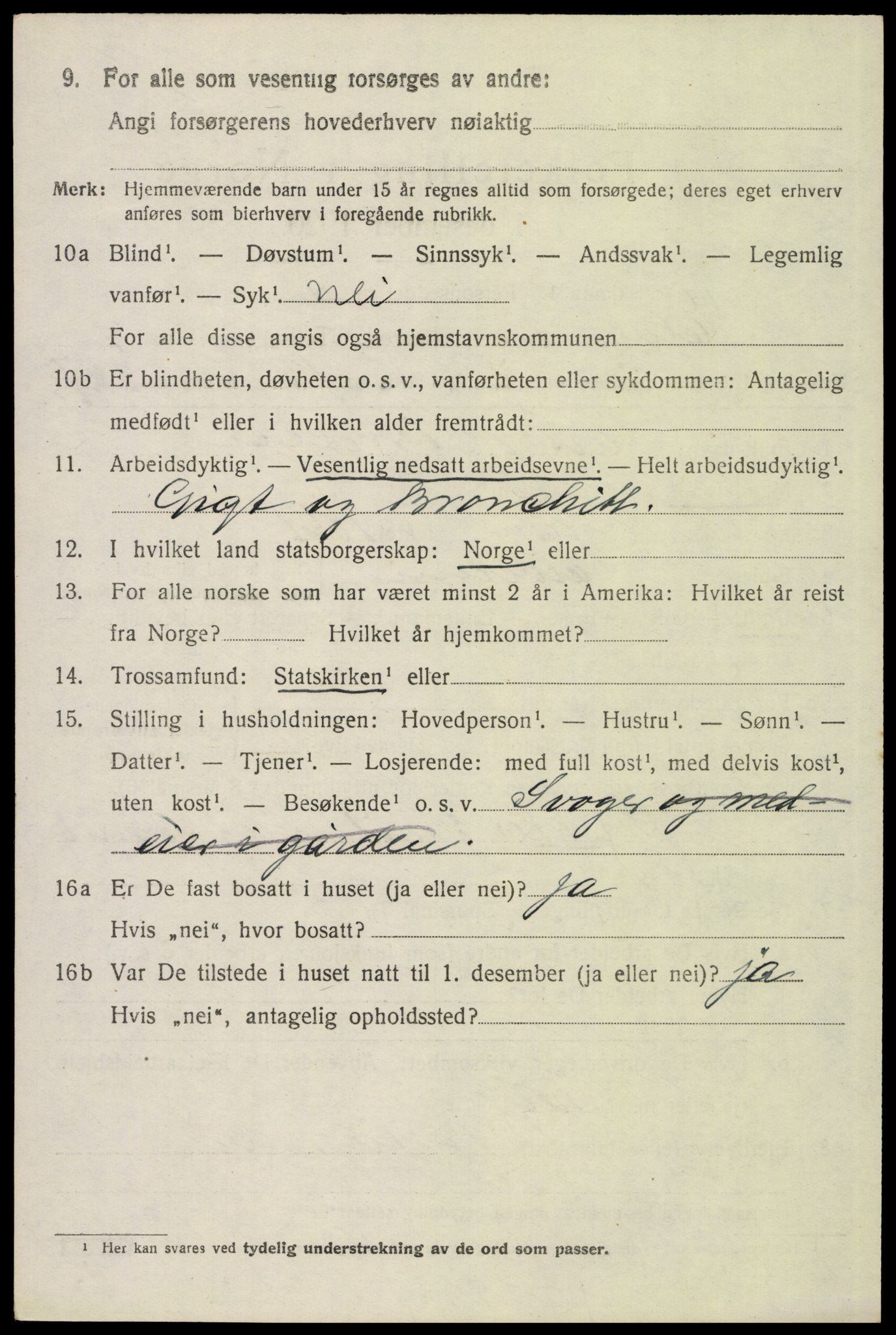 SAH, 1920 census for Elverum, 1920, p. 15639