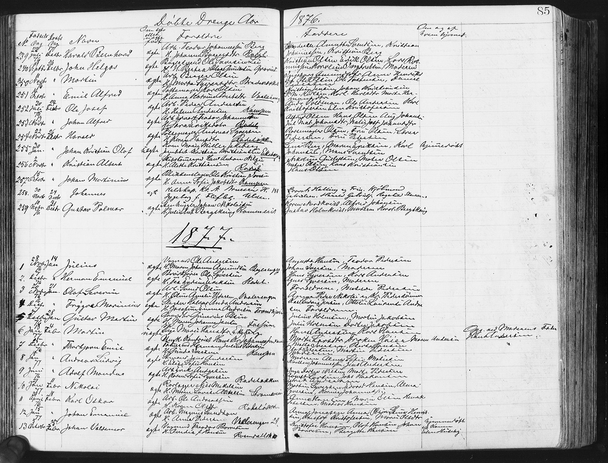 Østre Aker prestekontor Kirkebøker, SAO/A-10840/G/Ga/L0003: Parish register (copy) no. I 3, 1868-1913, p. 85