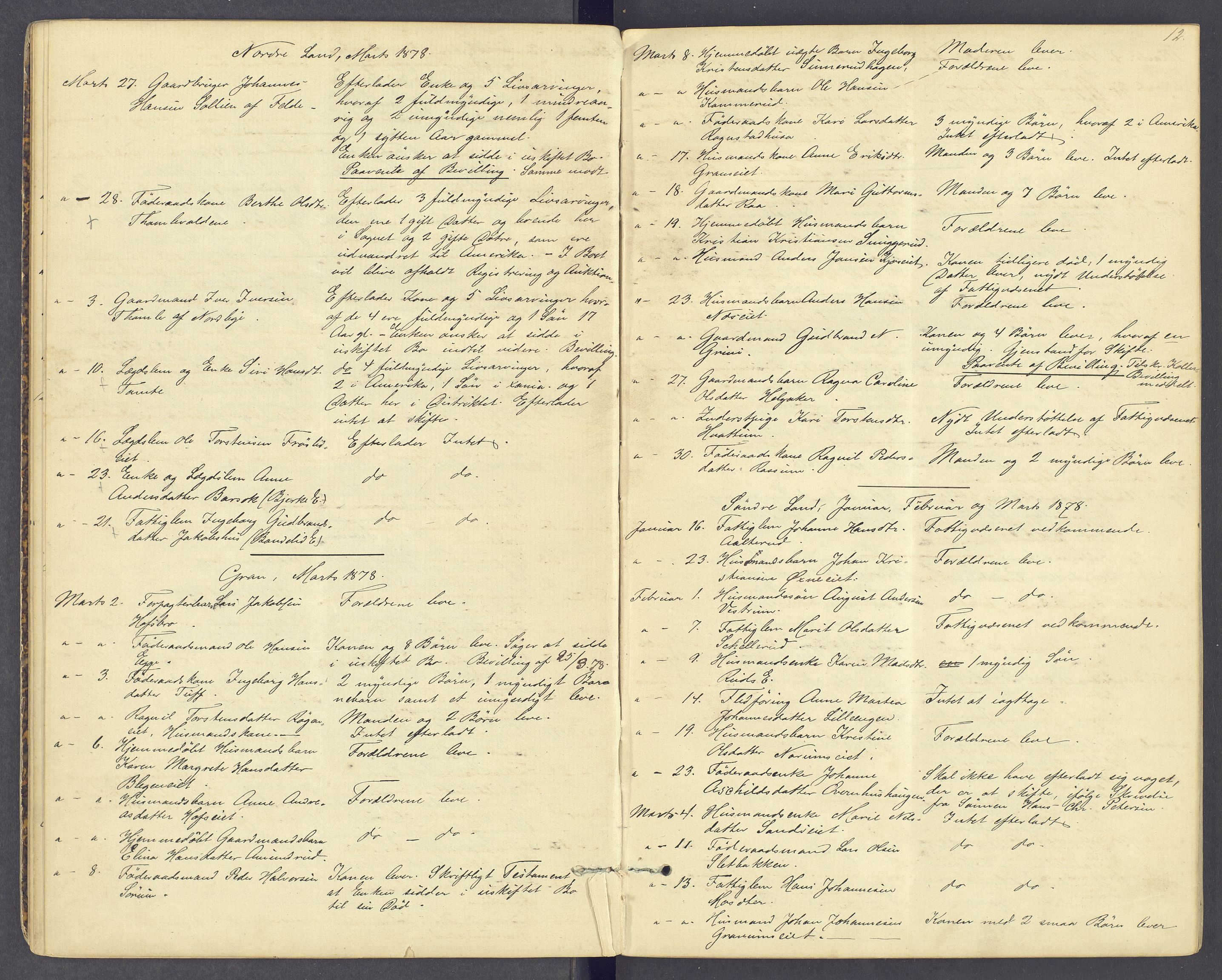 Hadeland og Land tingrett, AV/SAH-TING-010/J/Jg/L0005: Dødsfallsprotokoll, 1876-1886, p. 11b-12a