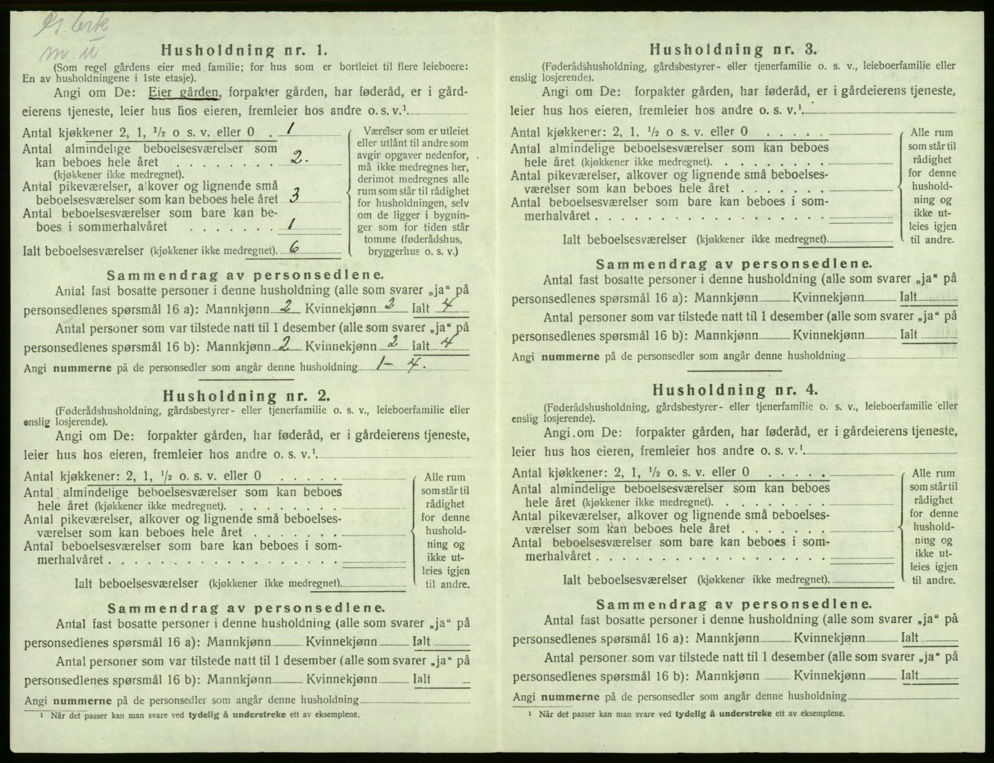 SAB, 1920 census for Granvin, 1920, p. 171