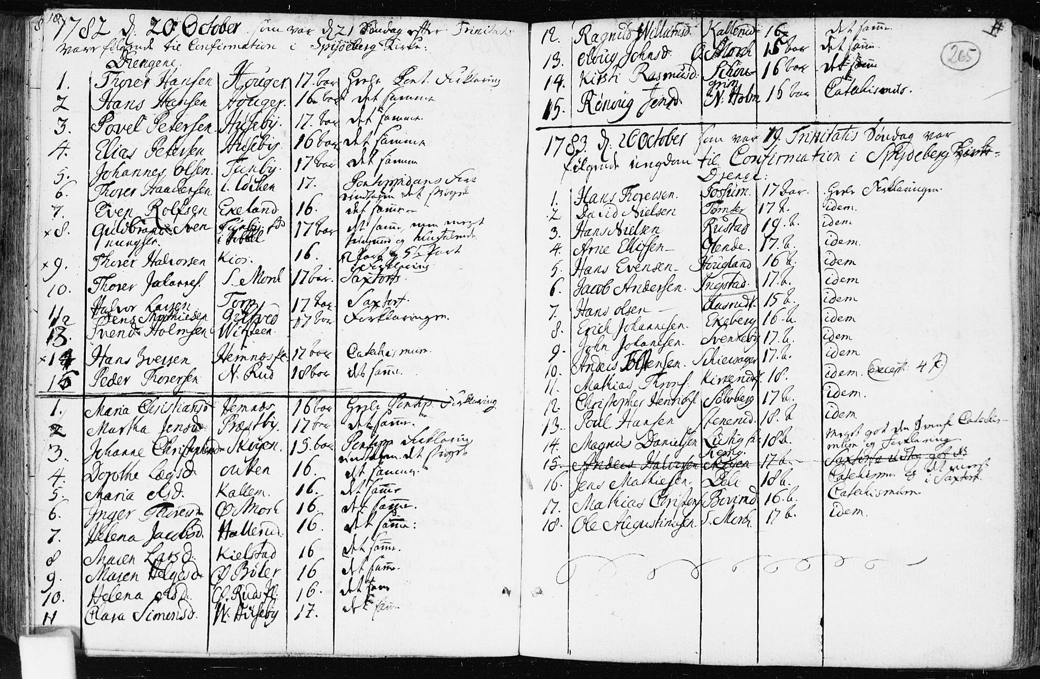 Spydeberg prestekontor Kirkebøker, AV/SAO-A-10924/F/Fa/L0003: Parish register (official) no. I 3, 1778-1814, p. 265